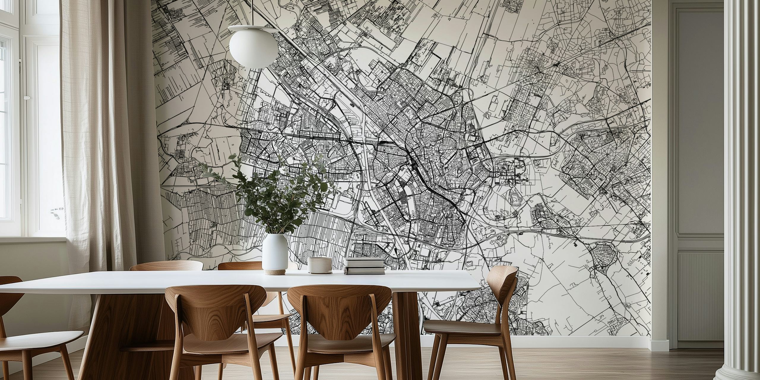 Utrecht Map wallpaper displayed in a room