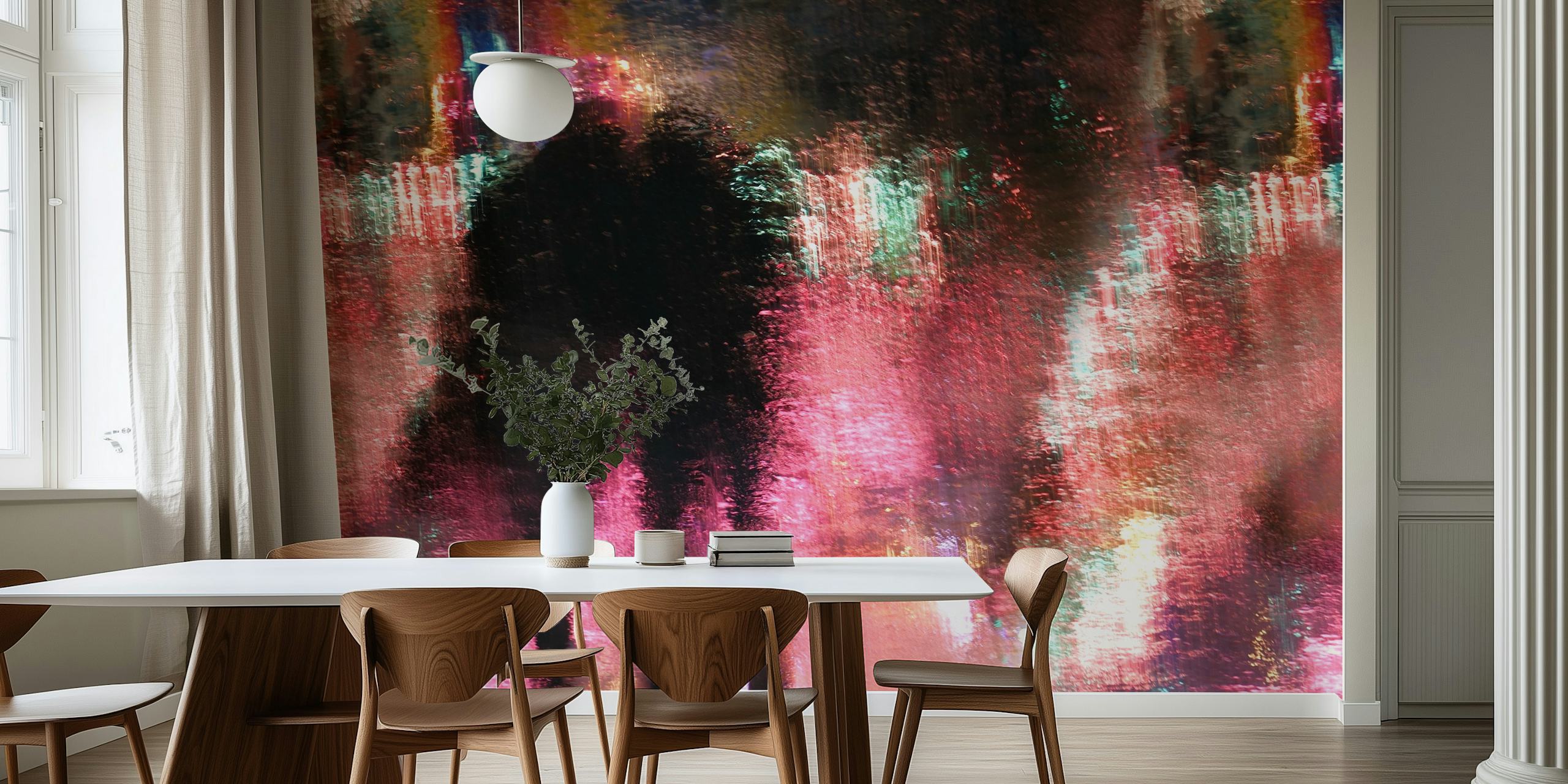 Tapetdesign mit Rain above the funfair