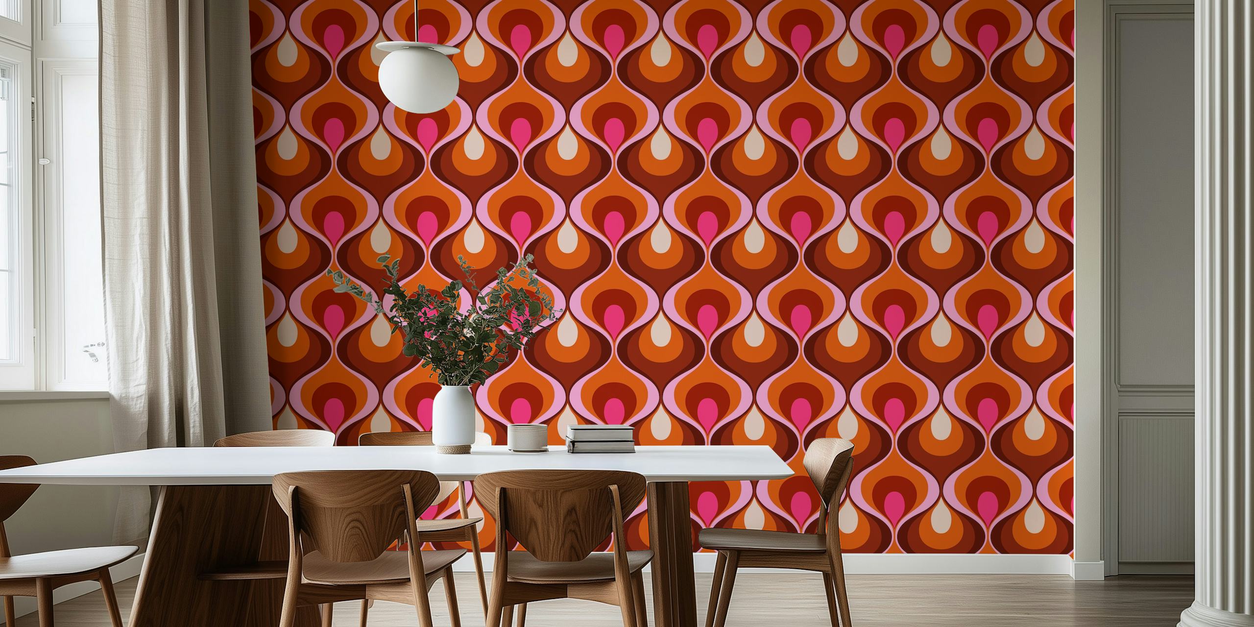 Diseño de papel tapiz Retro Mood 18 en una habitación