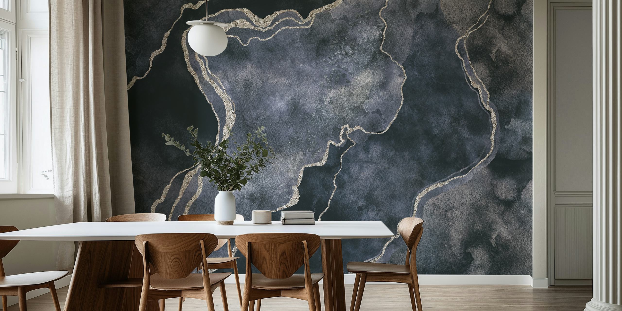 Elegant Grey Marble wallpaper in a room