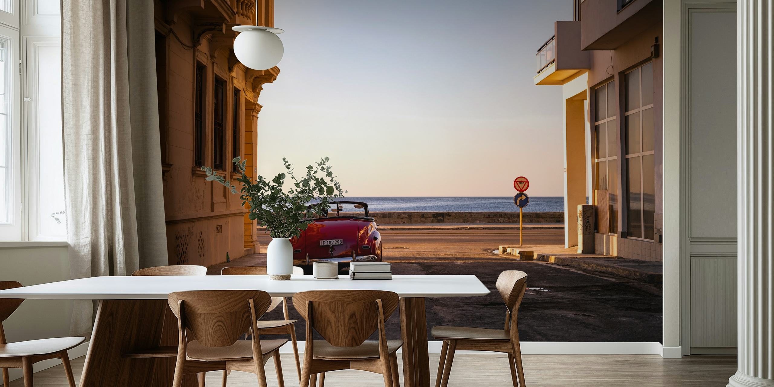 Havana solnedgang tapet i et rum