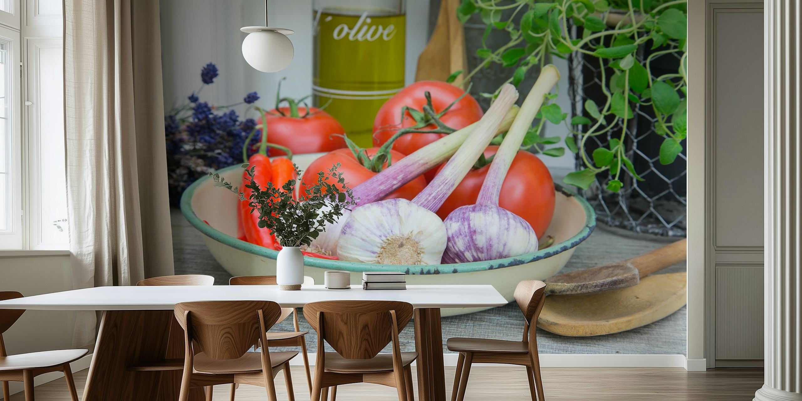 Mediterranean Cuisine Still design de papier peint