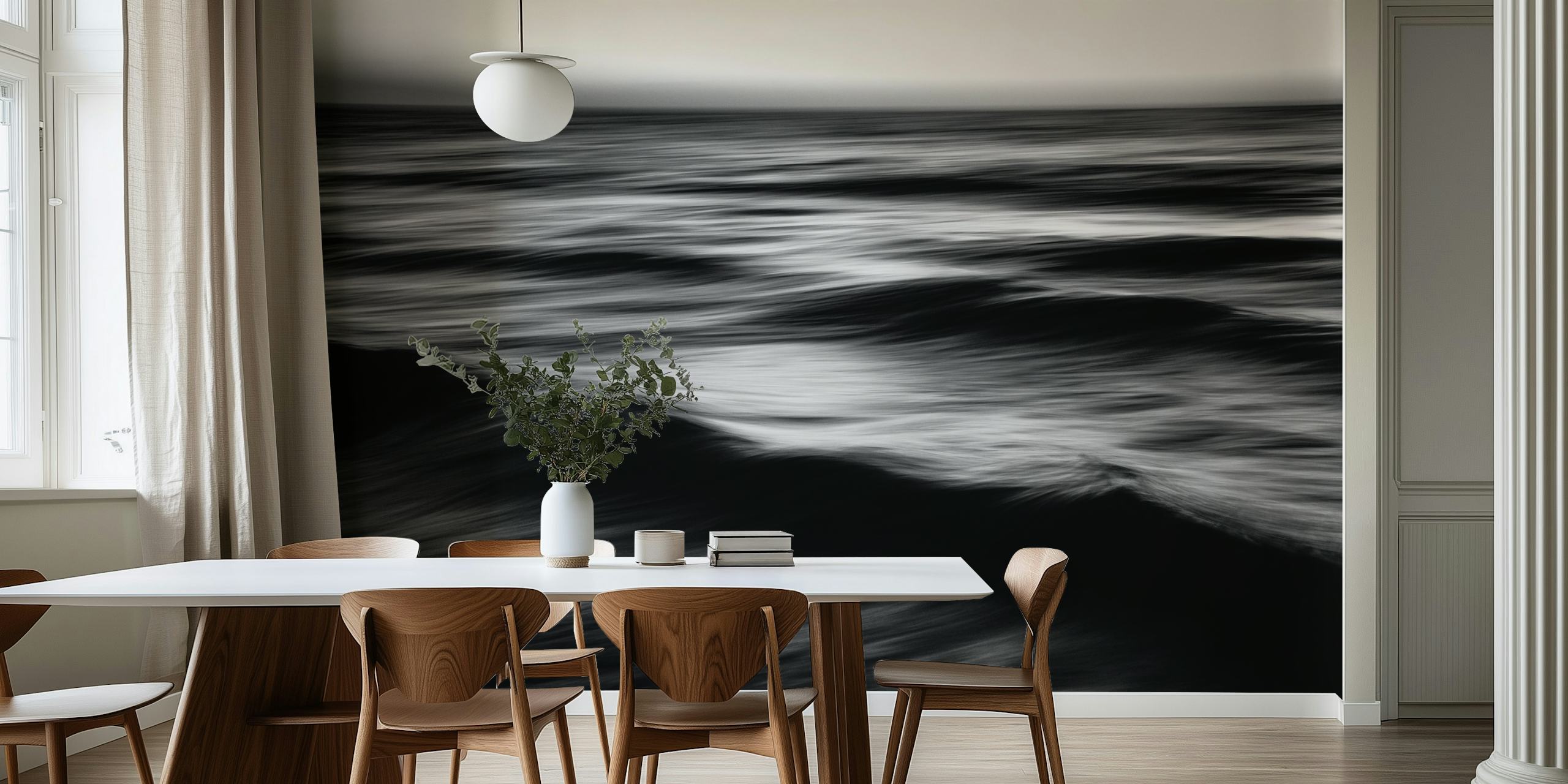 Waves papel pintado en un entorno de habitación