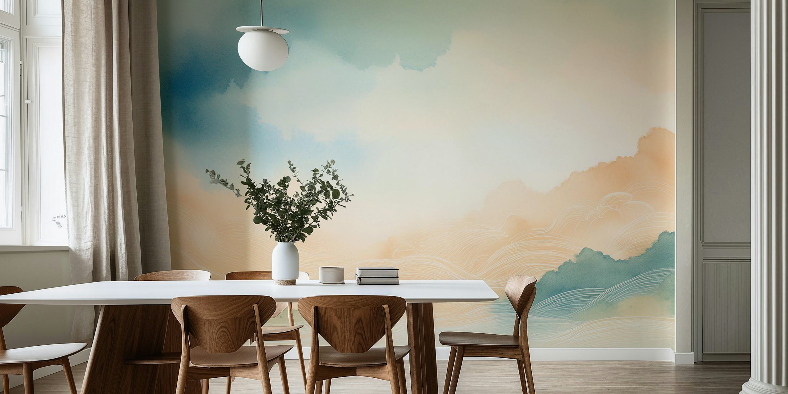 Ethereal Cloud Horizons wallpaper in a room