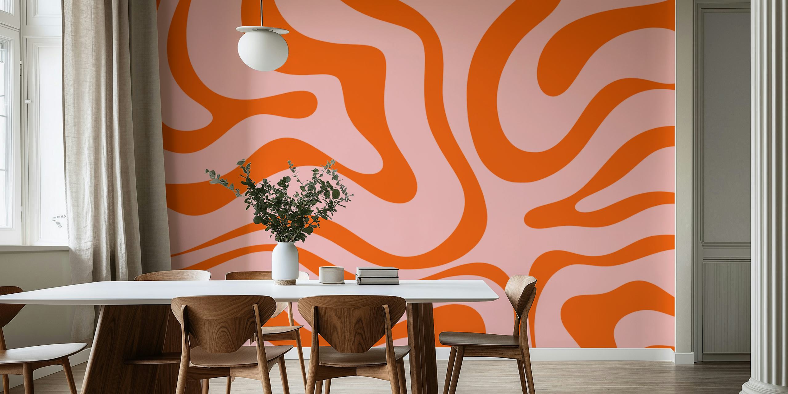 Design de papel de parede Retro Modern Liquid Swirl