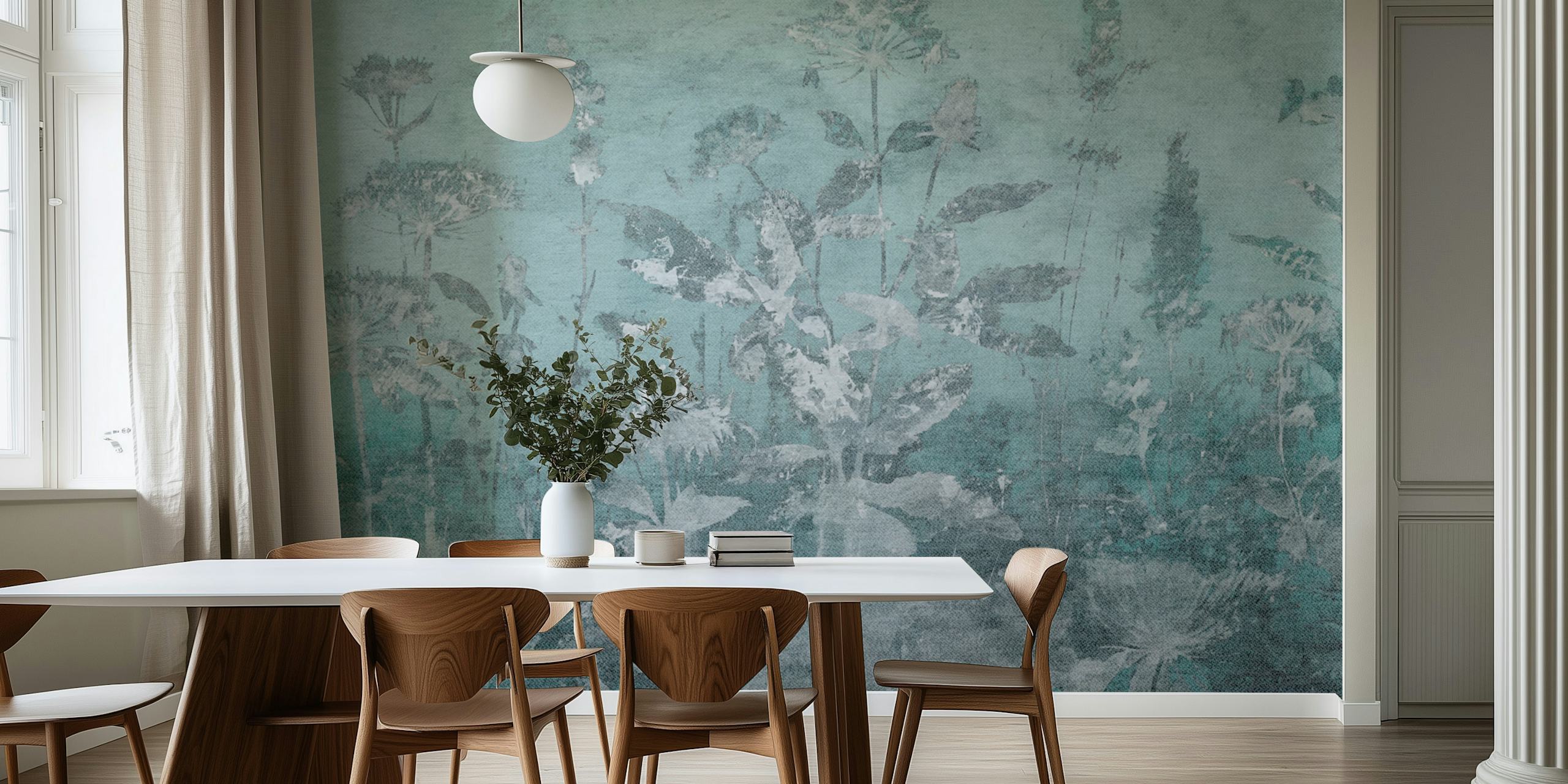 Enchanted Garden Vintage wallpaper in a room