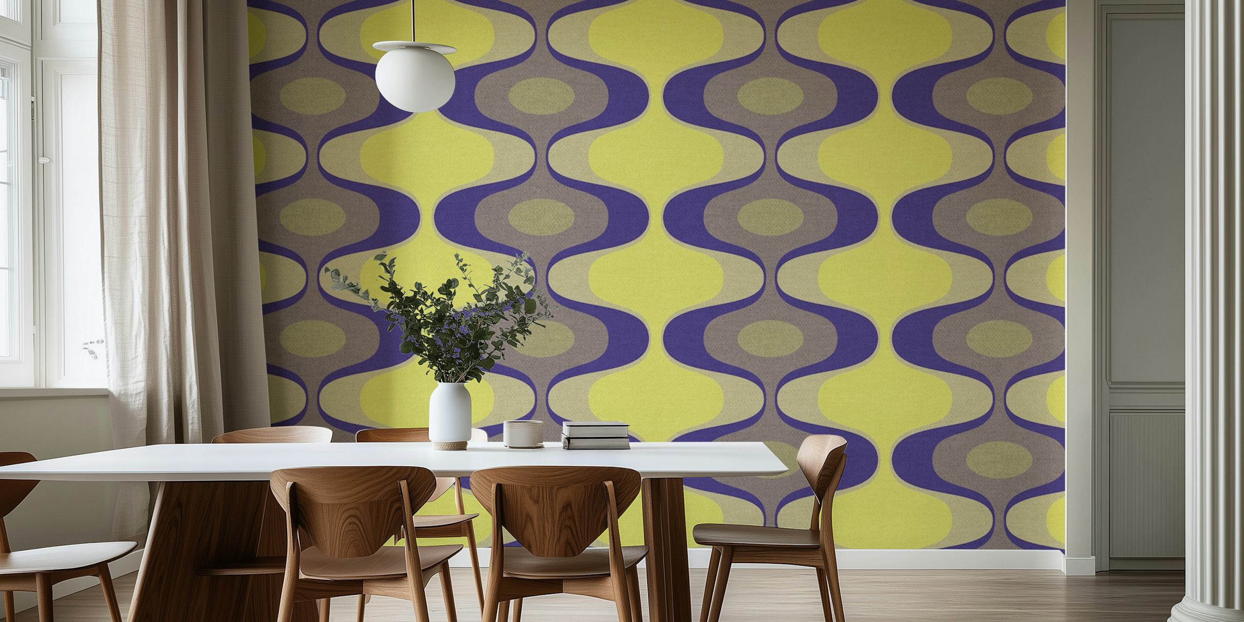 Retro Mod Chic tapetdesign i ett rum