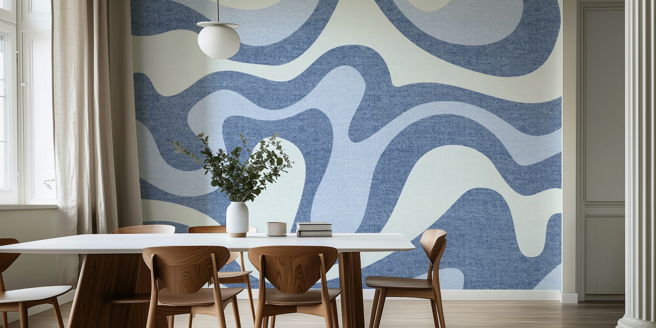 Tapeta Soothing Sea Lines u sobi