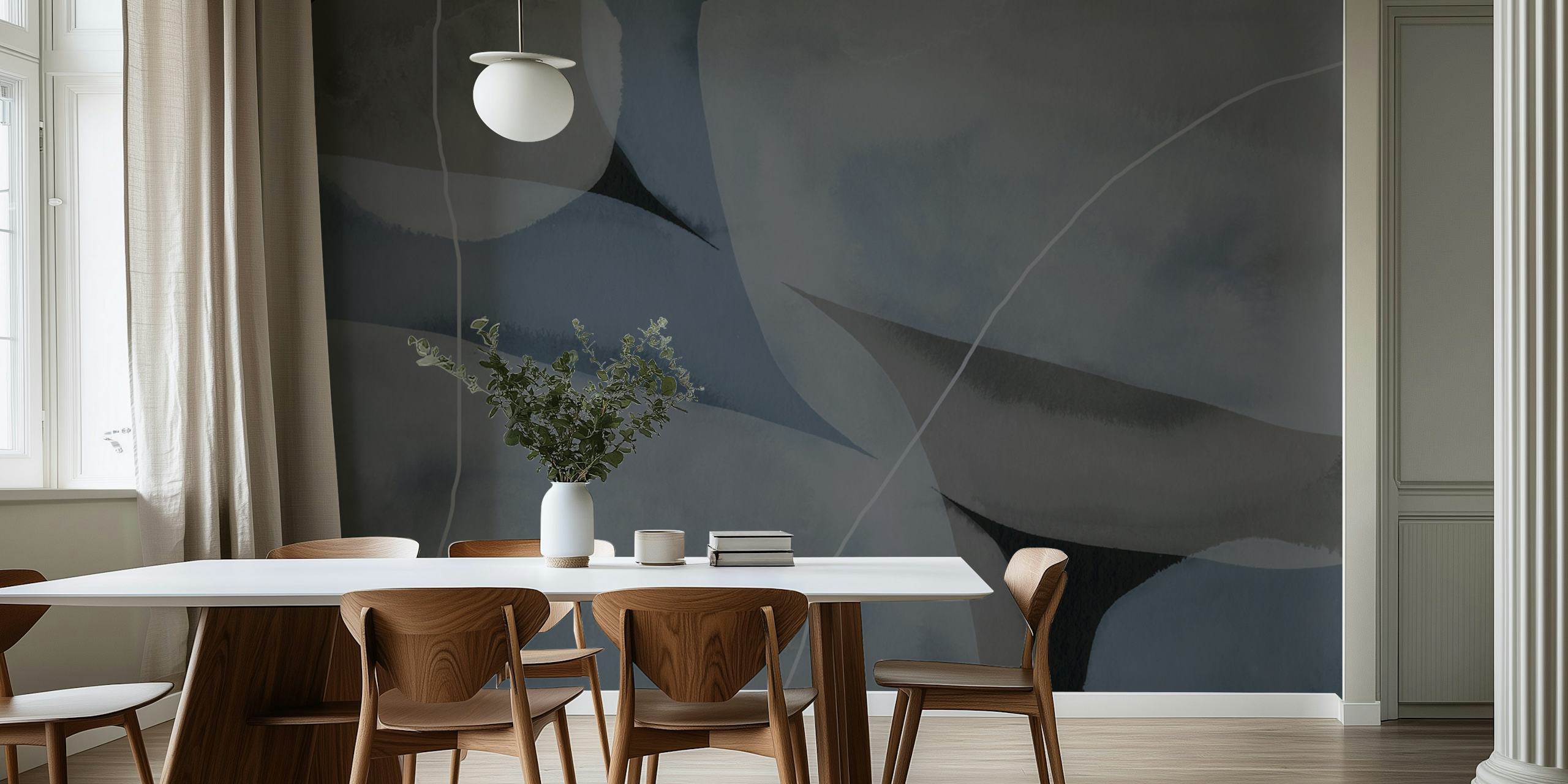 Abstracte Shapes 12 behang in een kamer