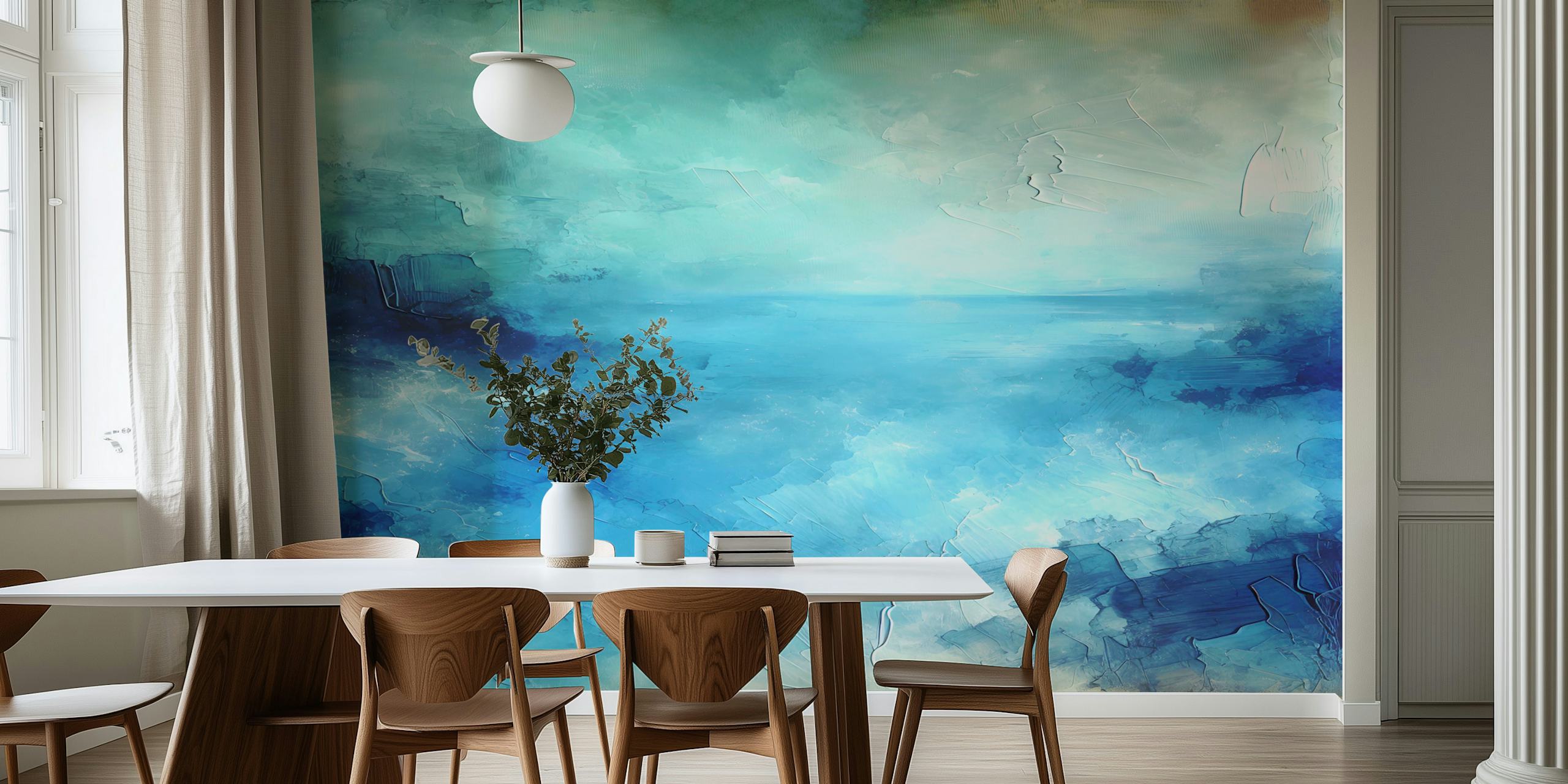 Cerulean Ocean Dreams wallpaper in een kamer