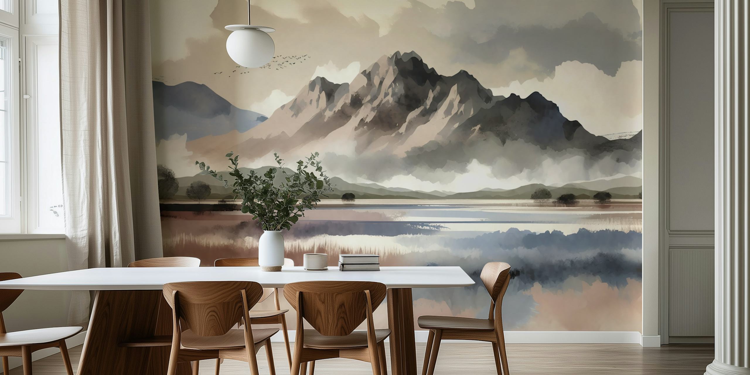 Tranquil Mountain Vista tapet i et rom