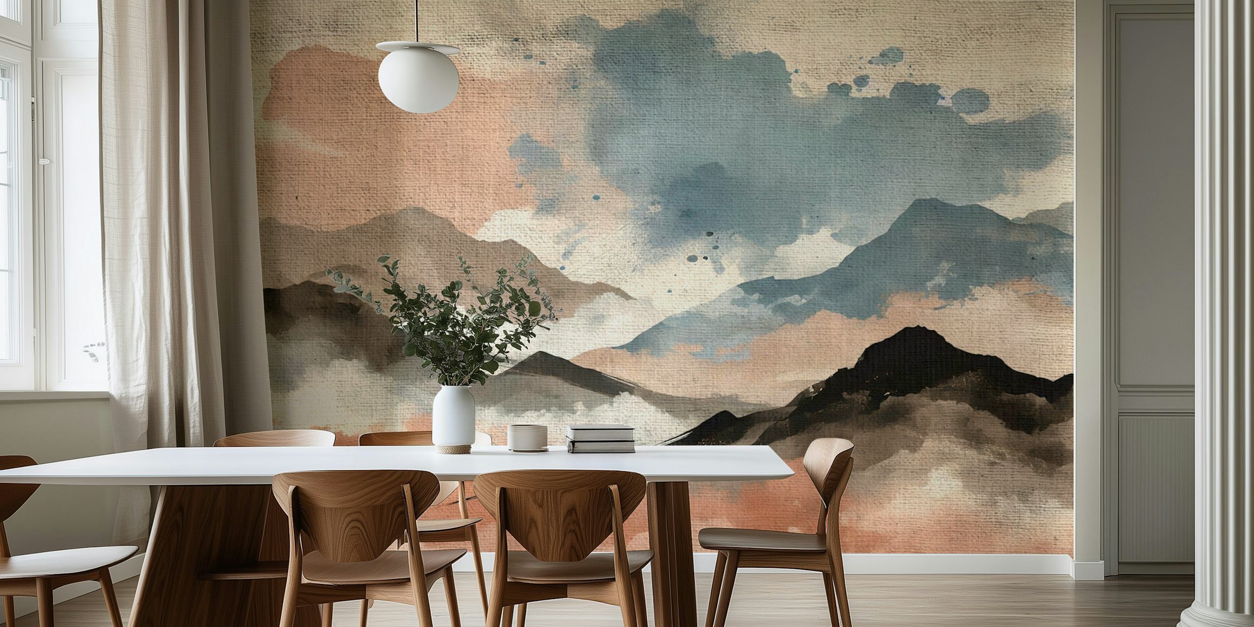 Papel de parede Abstract Alpine Dream em um quarto