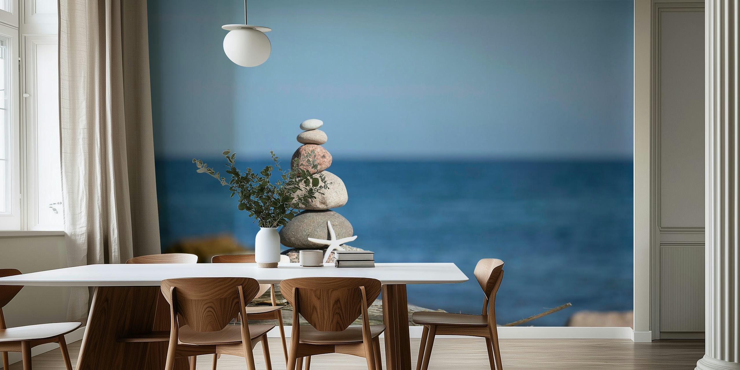 Tranquil Beach Stone Pile tapetti huoneessa