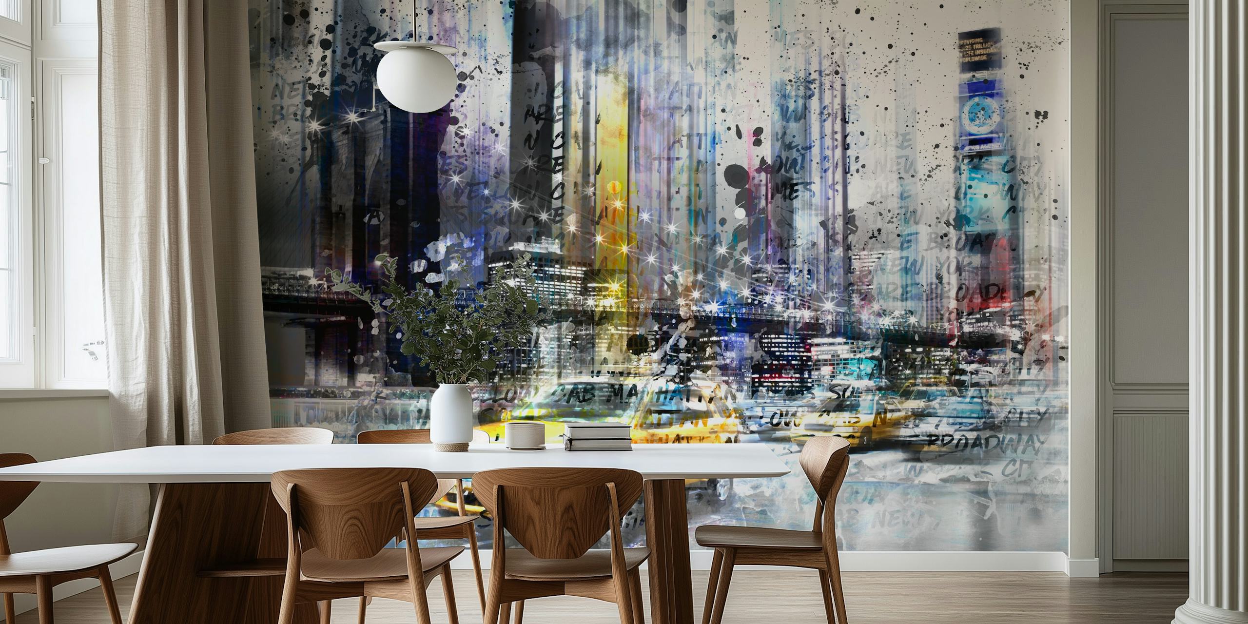 Modern Art New York Collage Tapeta U Sobi