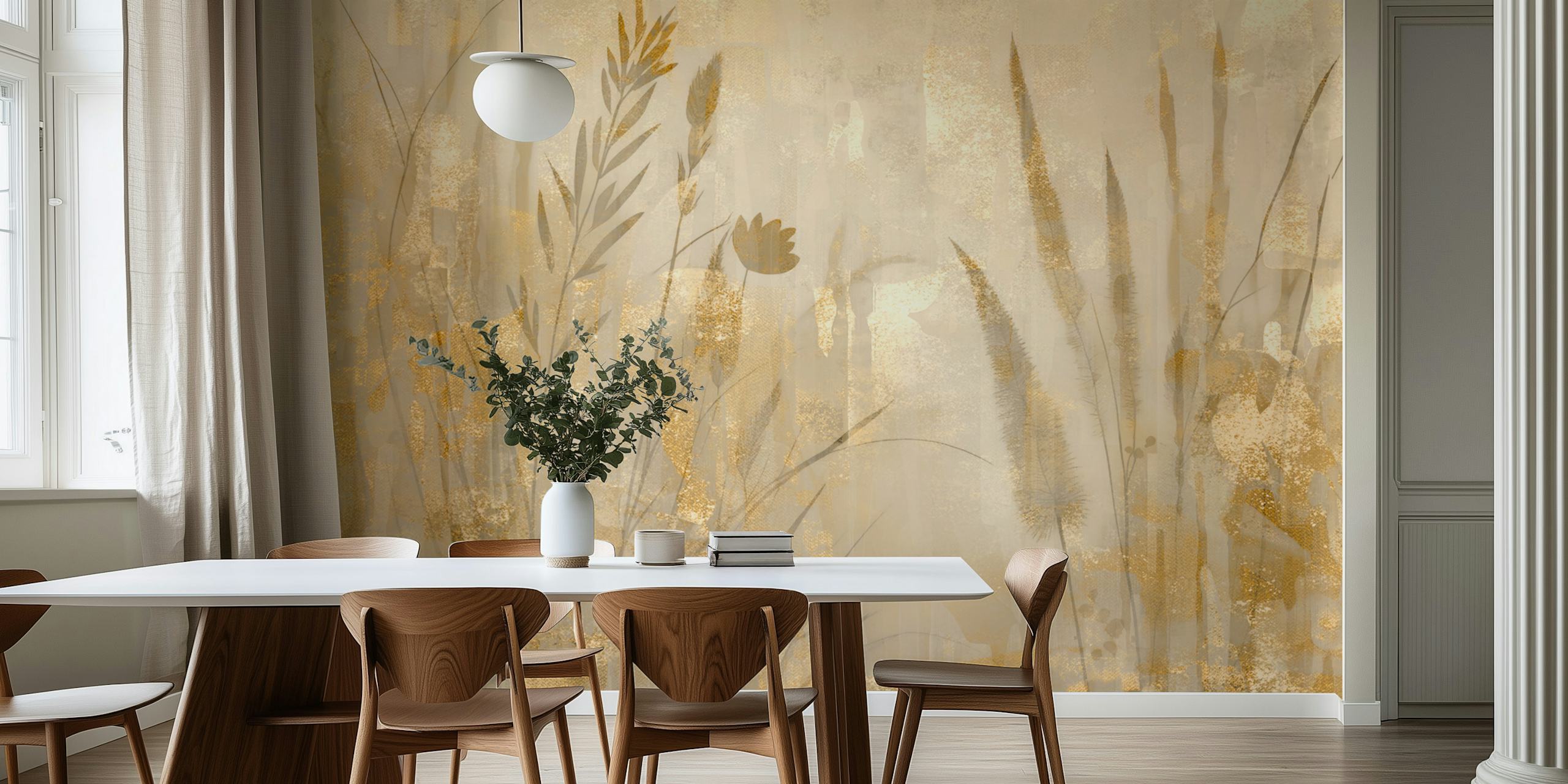 Gilded Botanical Elegance tapet i ett rum