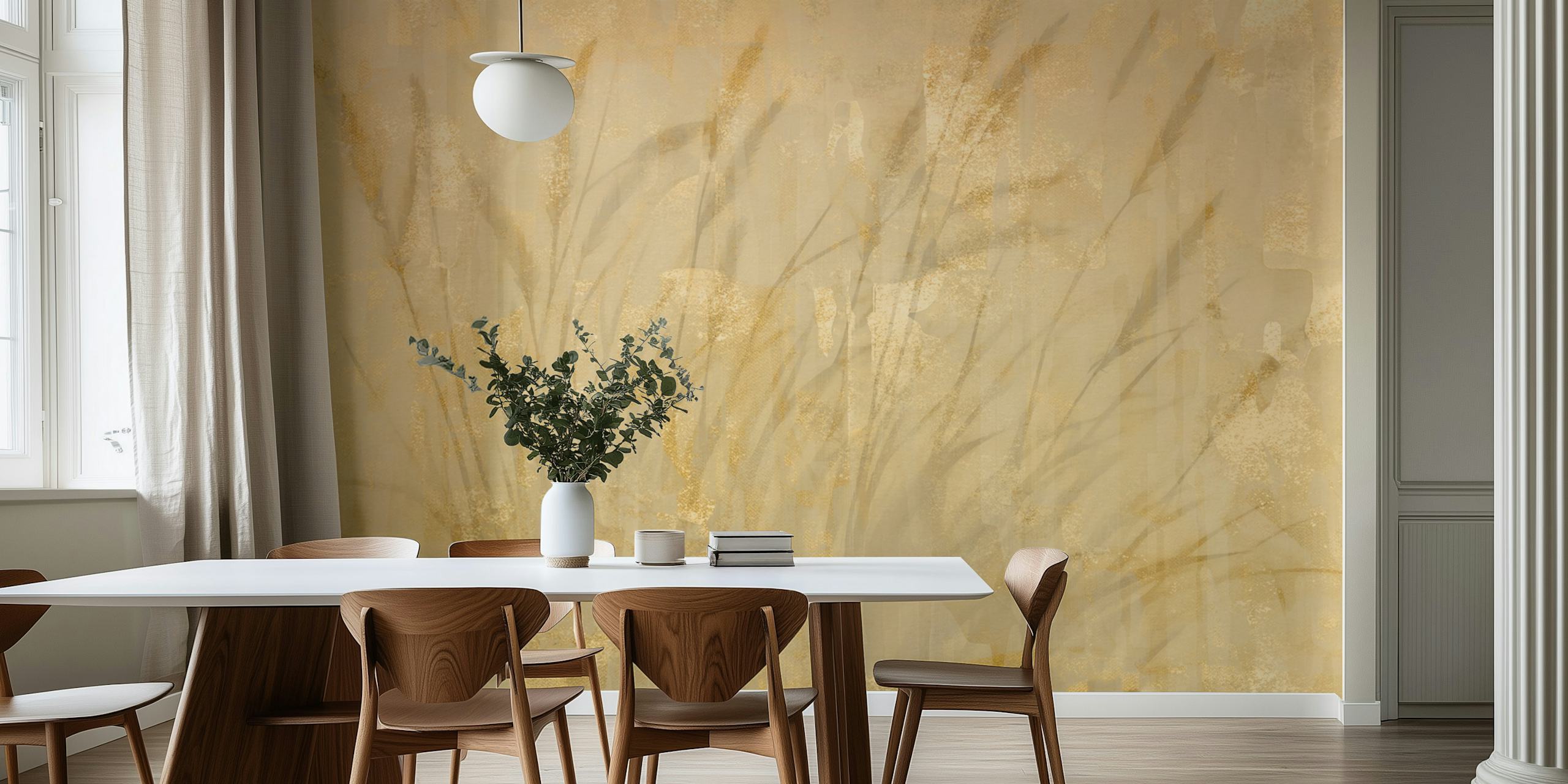 Golden Grasses wallpaper in un ambiente stanza
