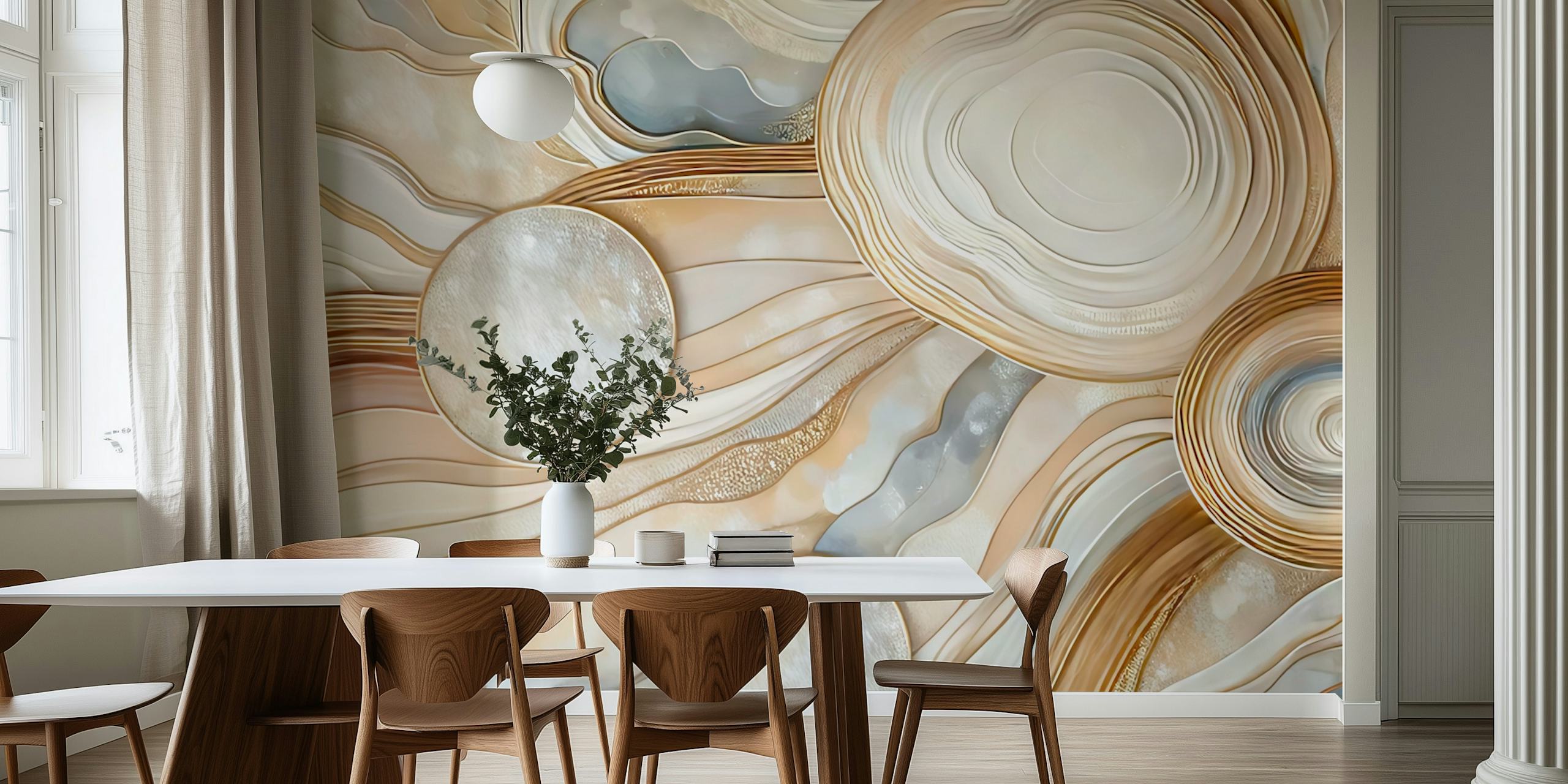 Luxurious Abstract Waves wallpaper in a room