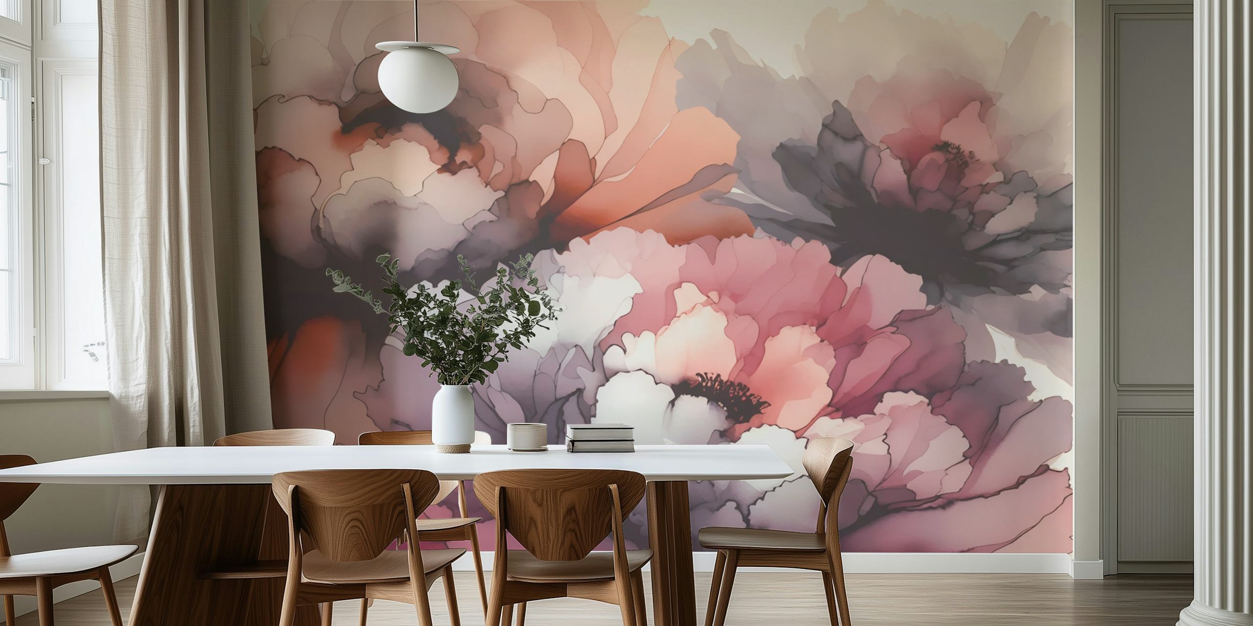 Ταπετσαρία Blush Floral Dream με λουλούδια