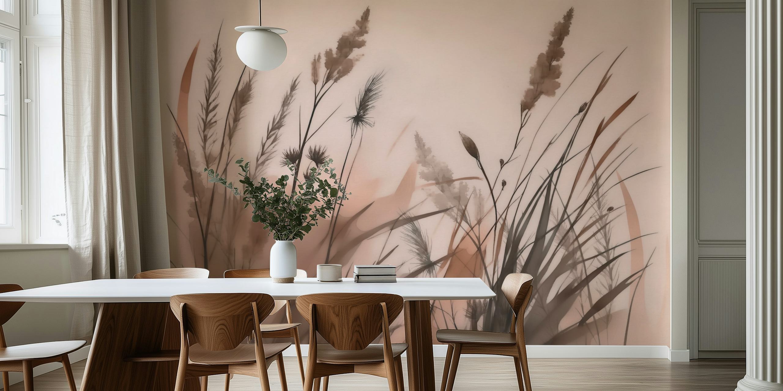 Design della carta da parati Mocha Mousse Wildflower Meadow