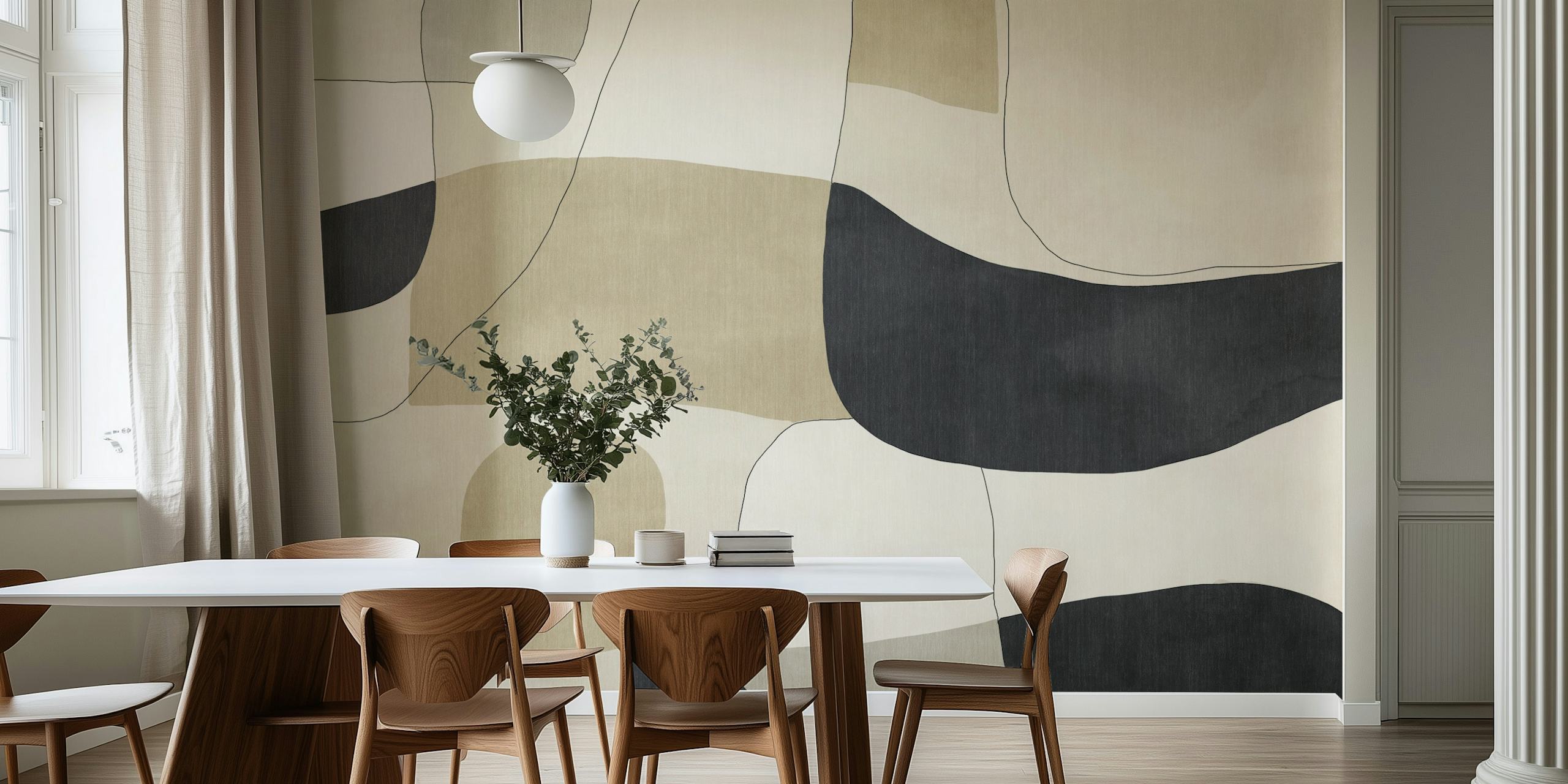 Sophisticated Shapes wallpaper in a room setting