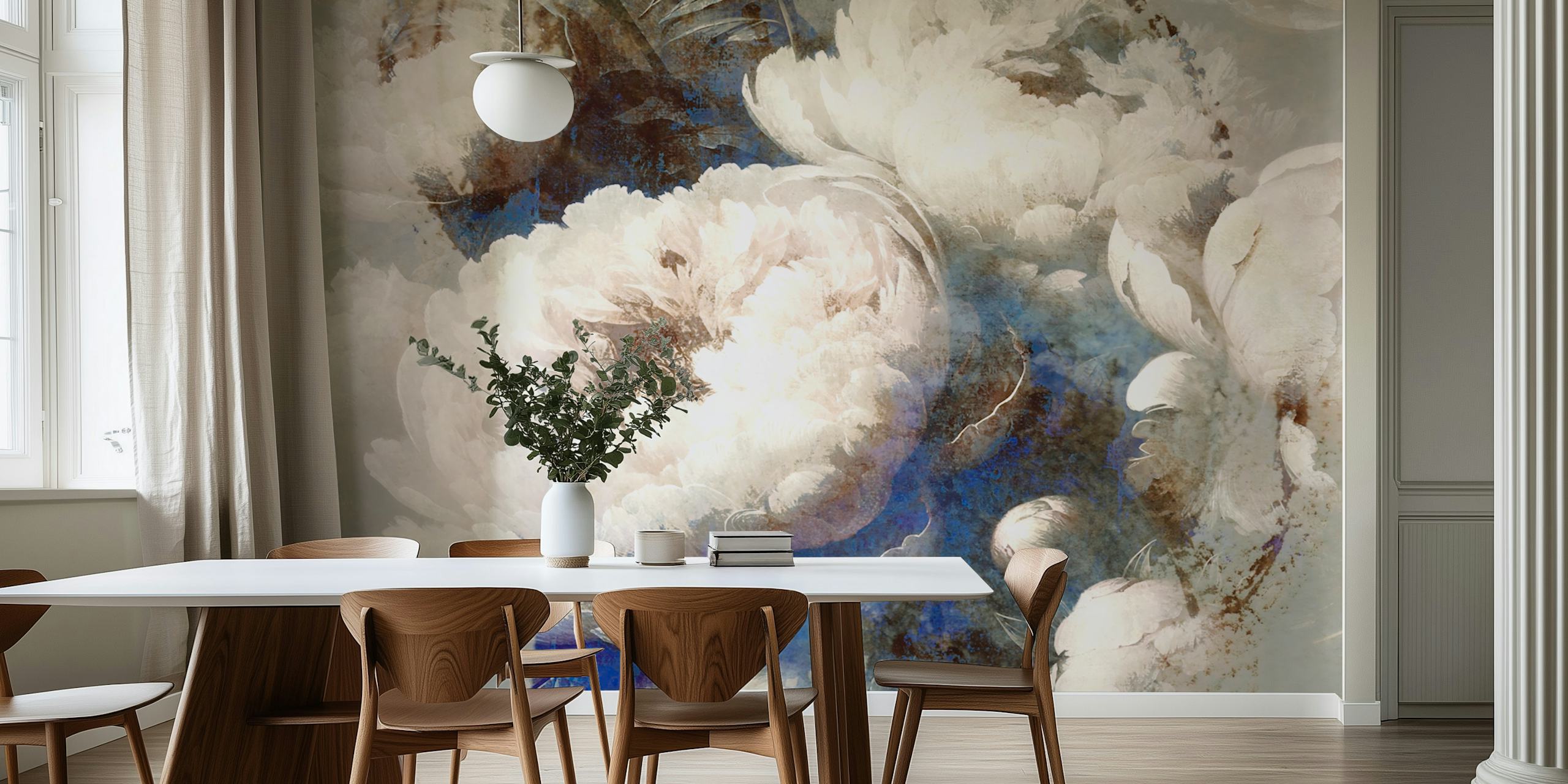 Peony Dreamscape floral wallpaper in a room