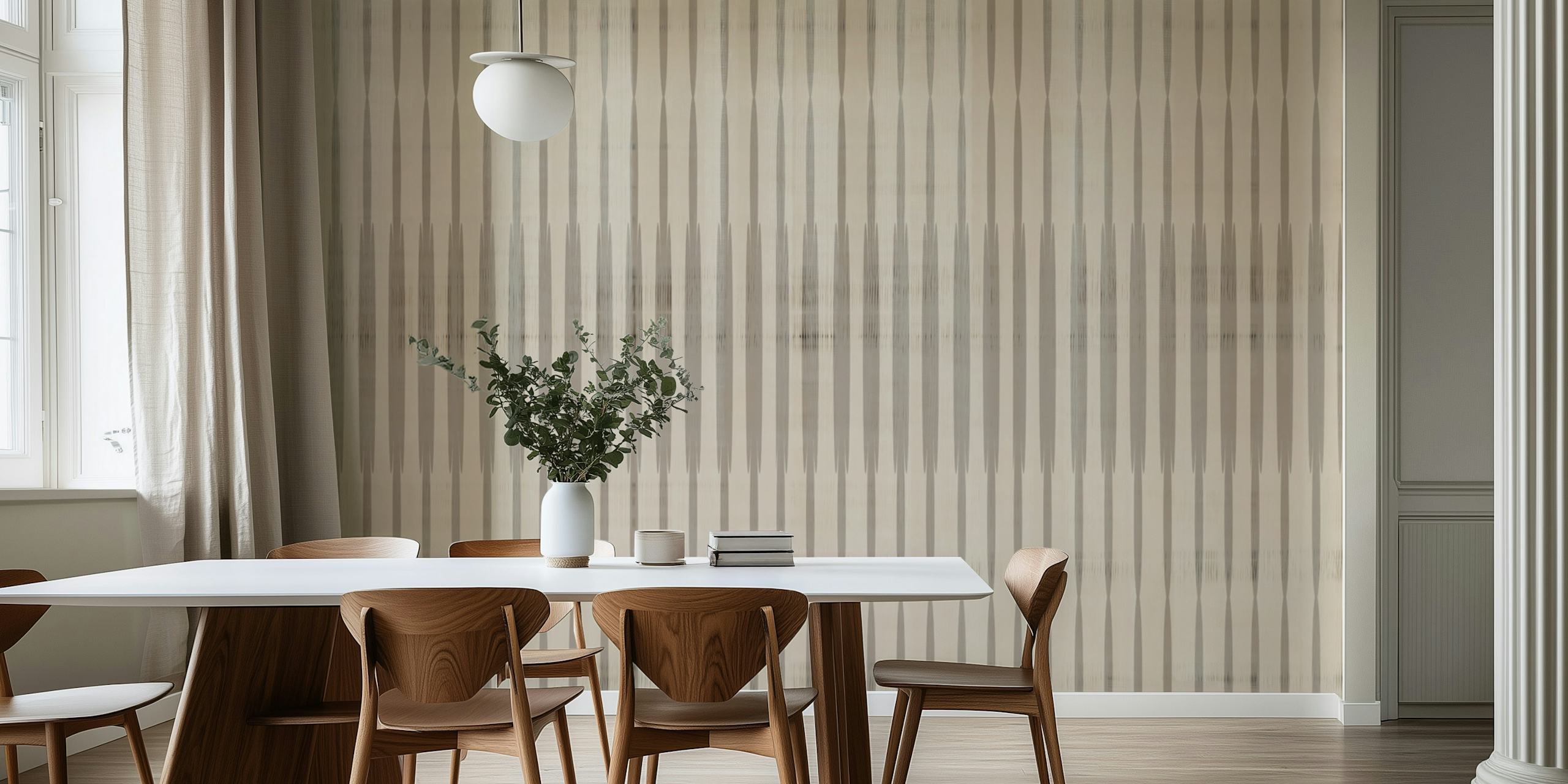 Tapeta Neutral Japandi w stylowym pokoju