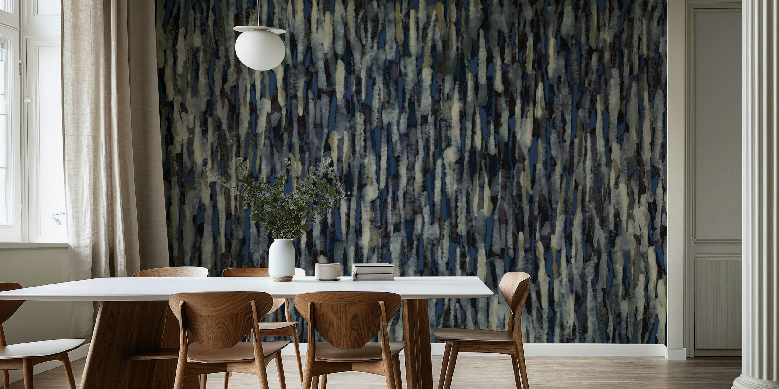 Midnight Rainfall wallpaper displayed in a room
