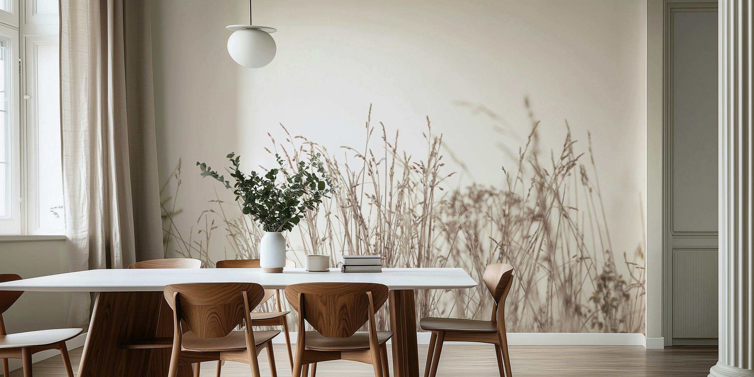 Tranquil Grasslands wallpaper i ett rum