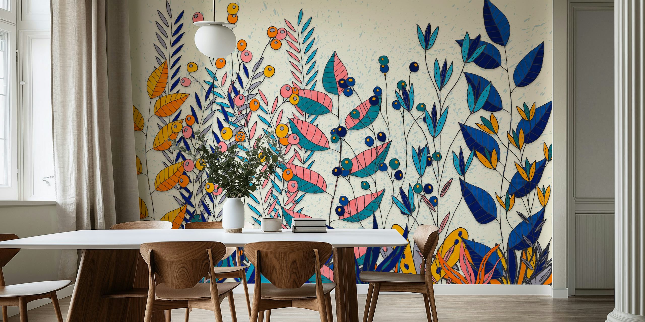 Eclectic Bold Garden tapetti huoneessa