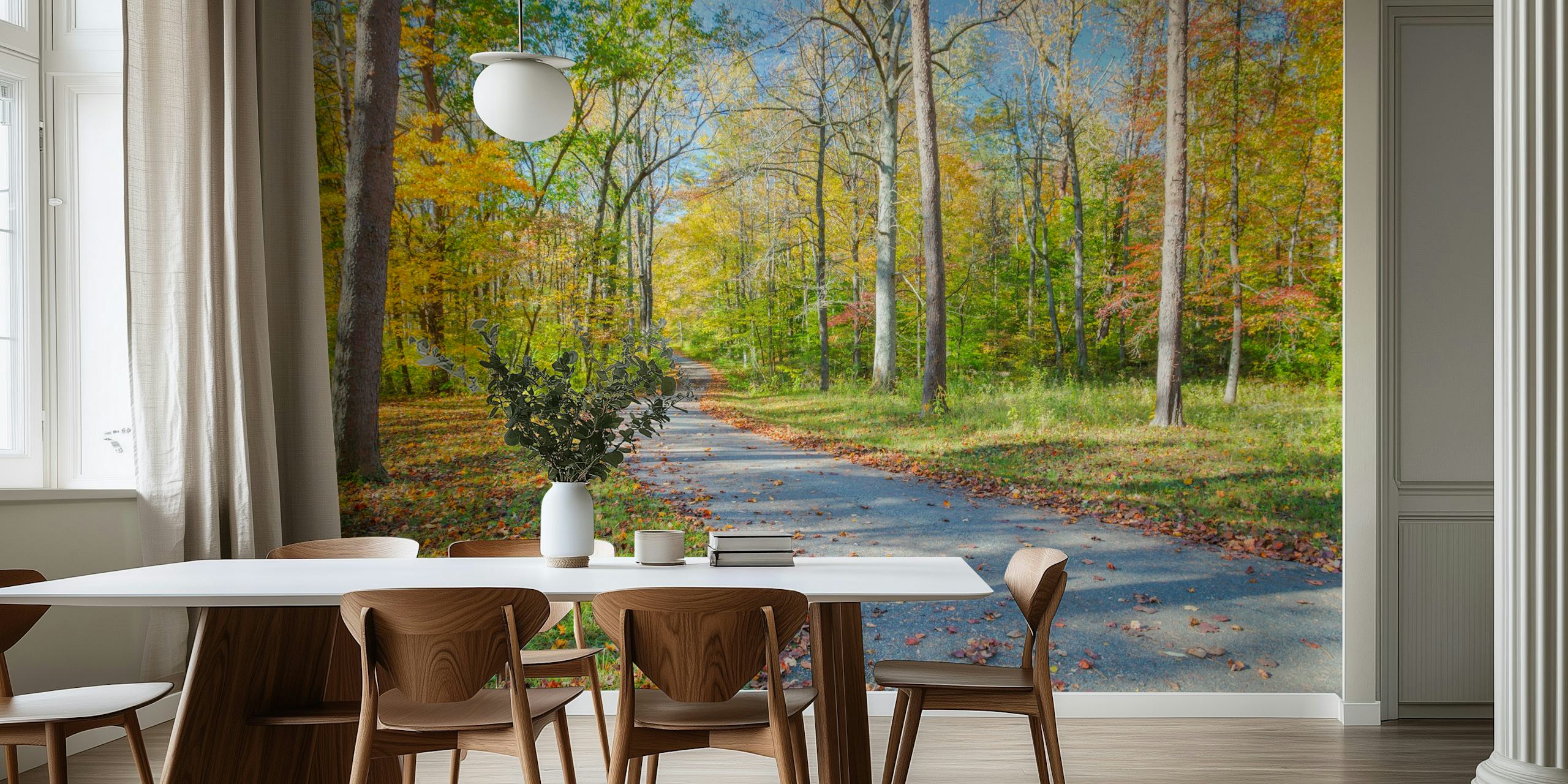 Tapeta Autumn Forest Pathway u sobi