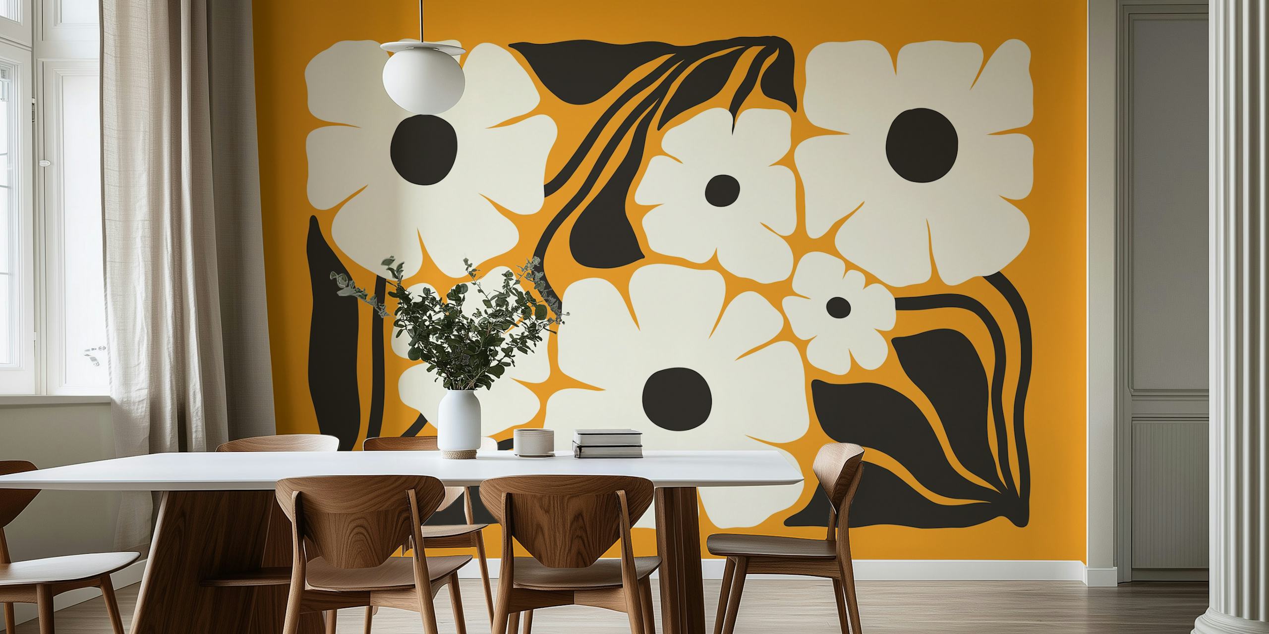 Design floreale in una stanza
