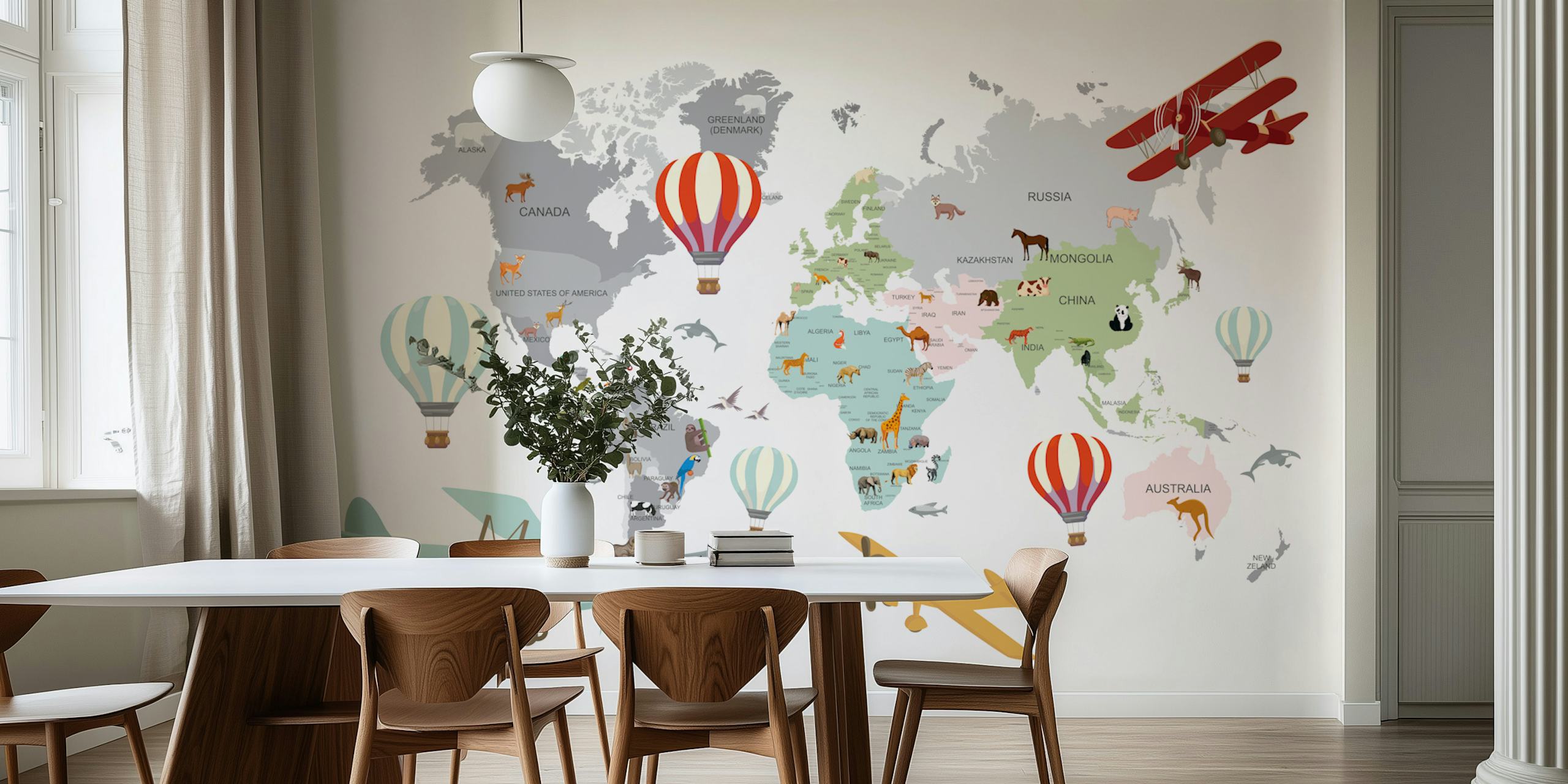 Whimsical World Map Decor σε ένα δωμάτιο