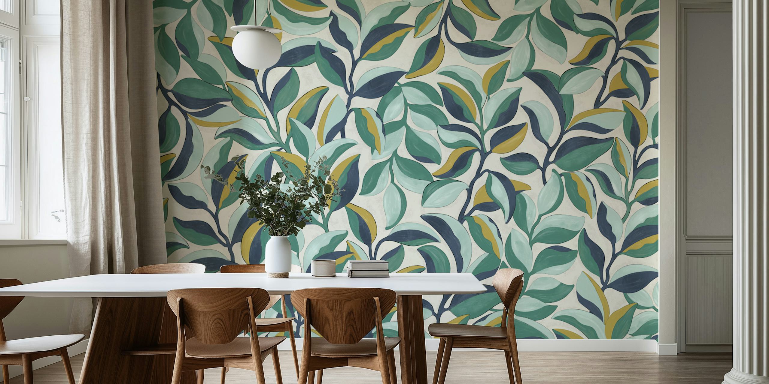 Papier peint Botanical Paint dans un cadre de pièce