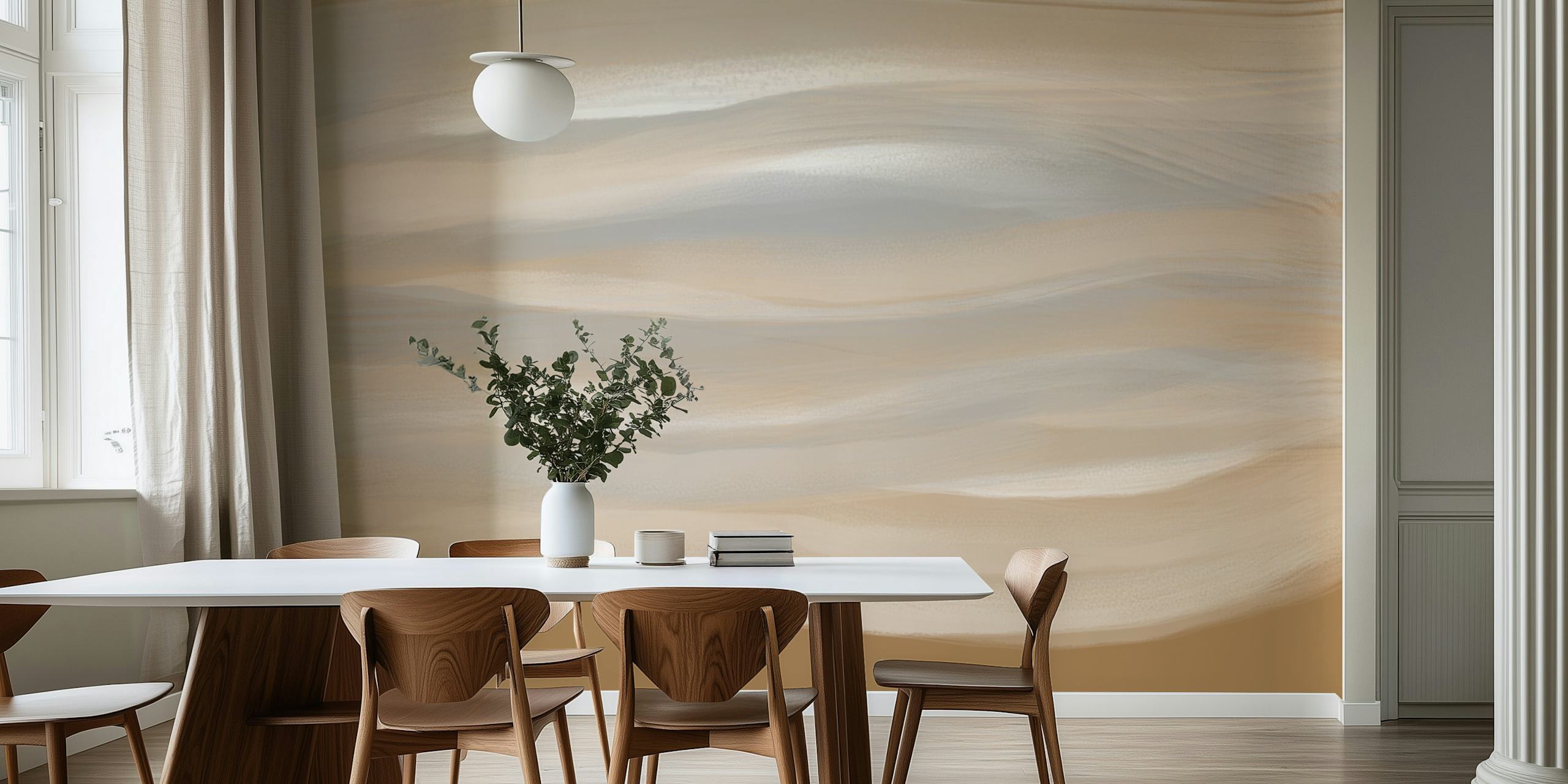 Papel de parede Soft Sand Waves em um quarto