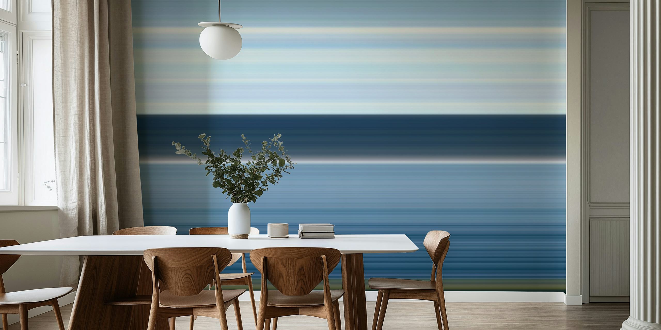Linje Blå wallpaper displayed in a room