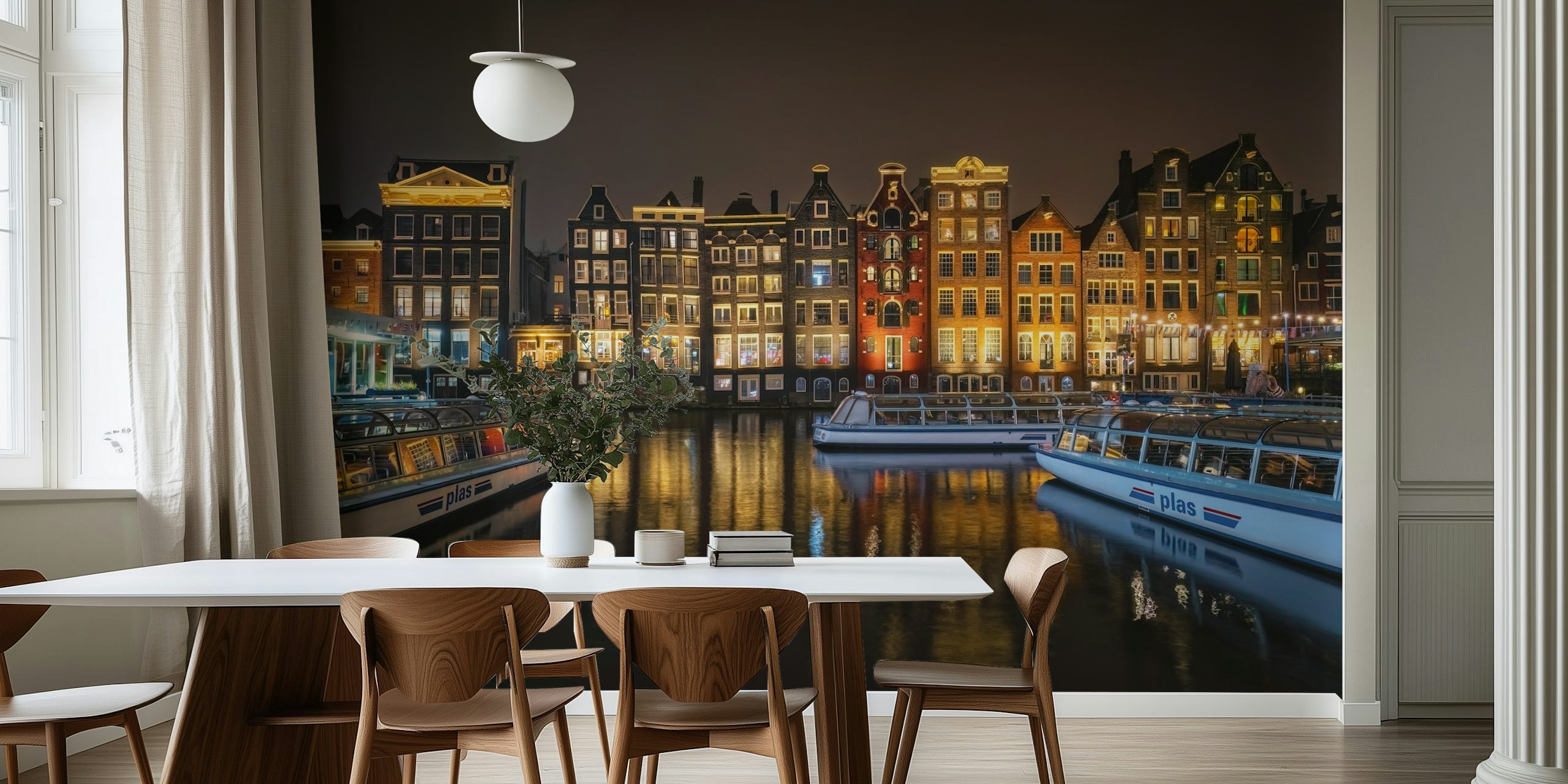 Amsterdam at night tapeta