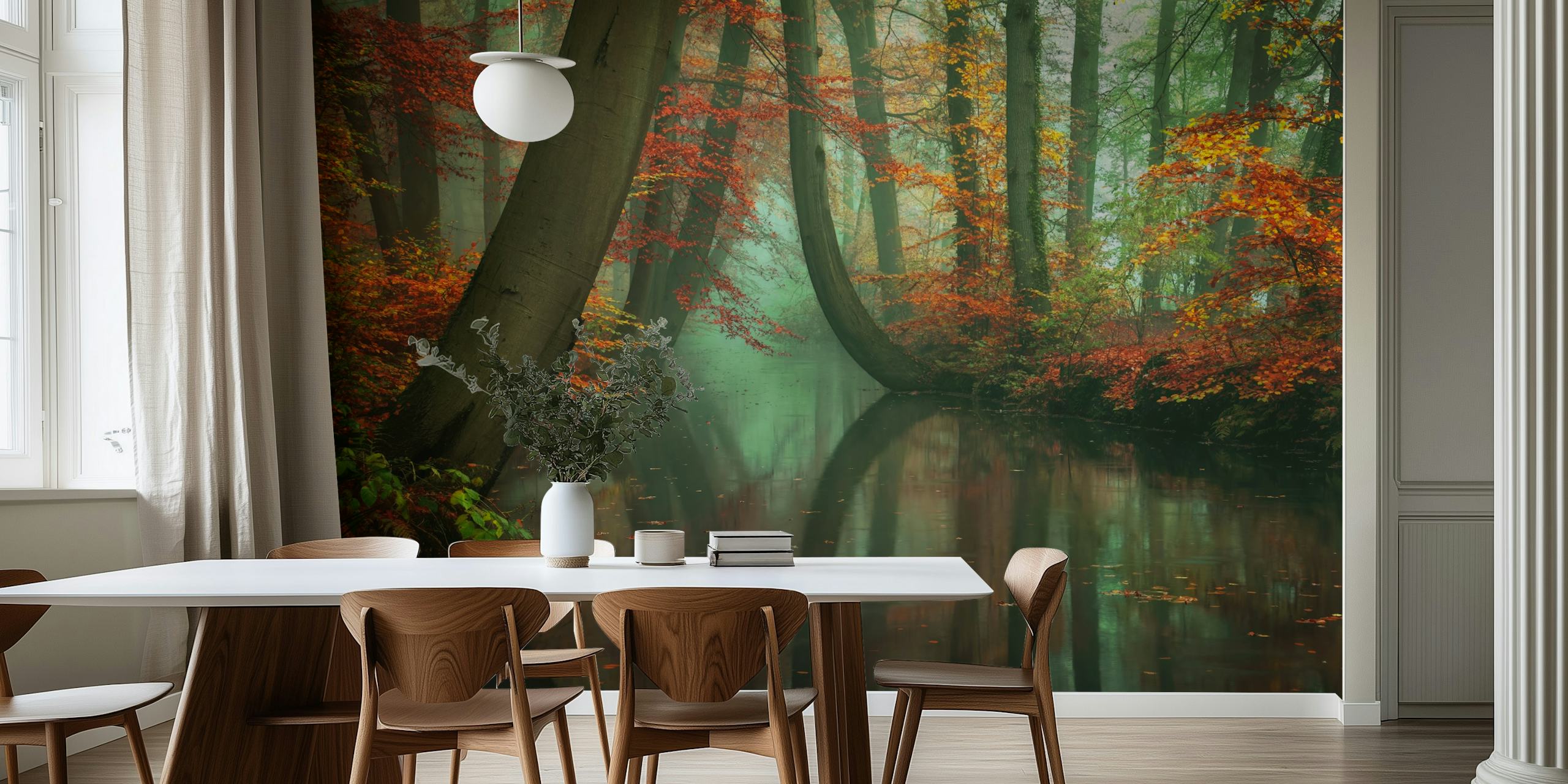 Serene Woodland Reflections tapeta u sobi