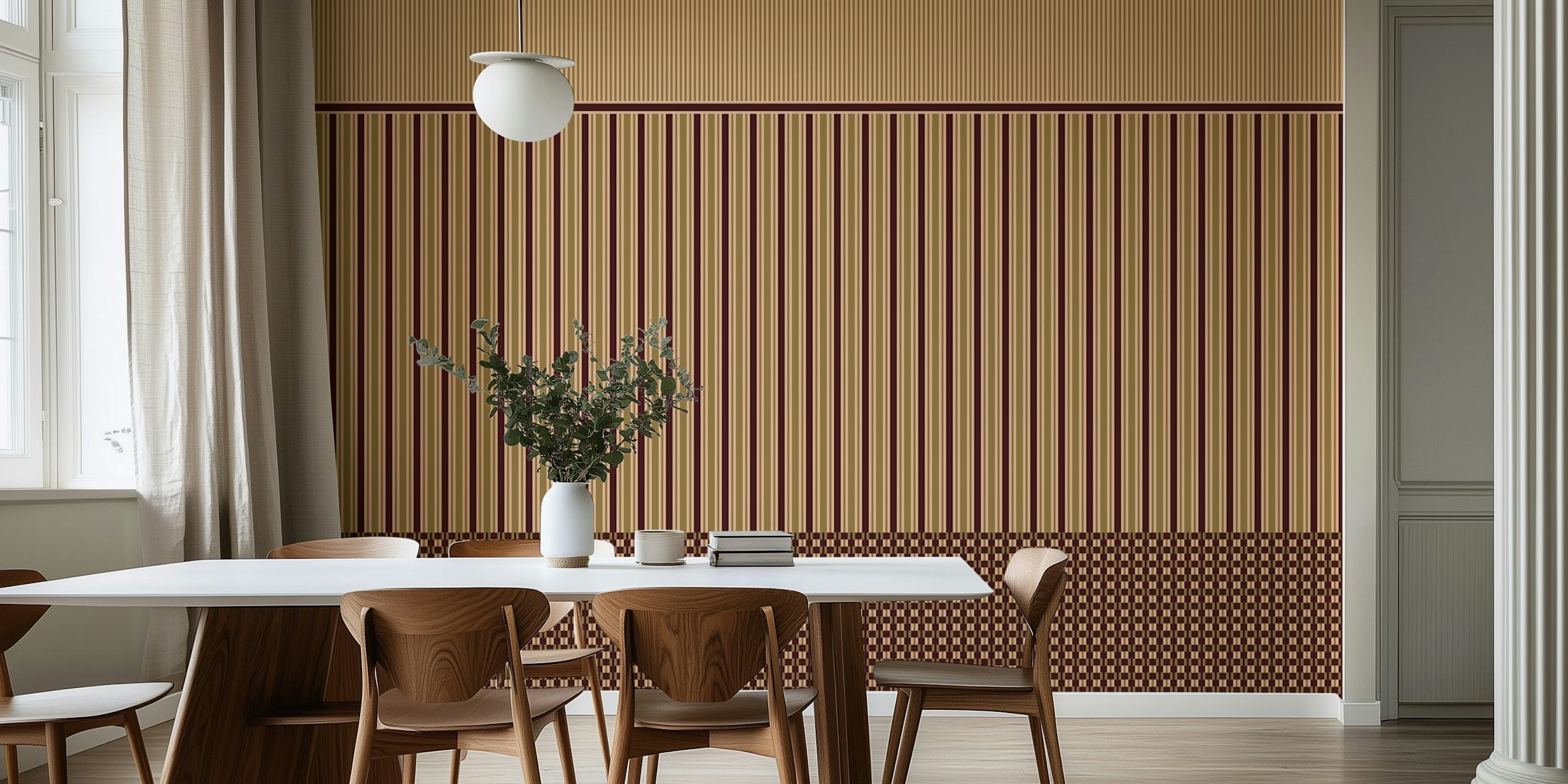 Ταπετσαρία Heritage panel stripes σε ένα δωμάτιο