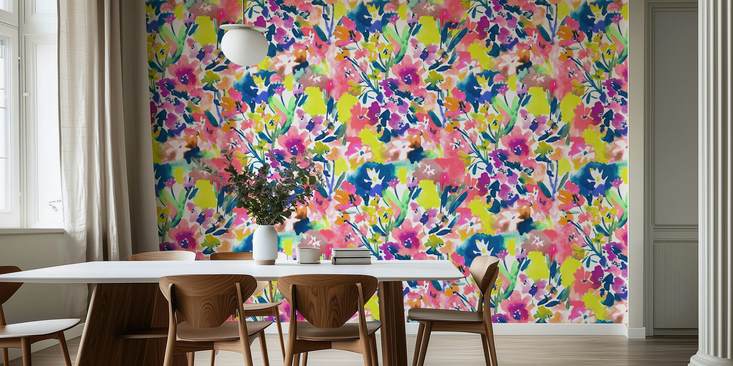 Tapeta Bright Floral Fusion v místnosti