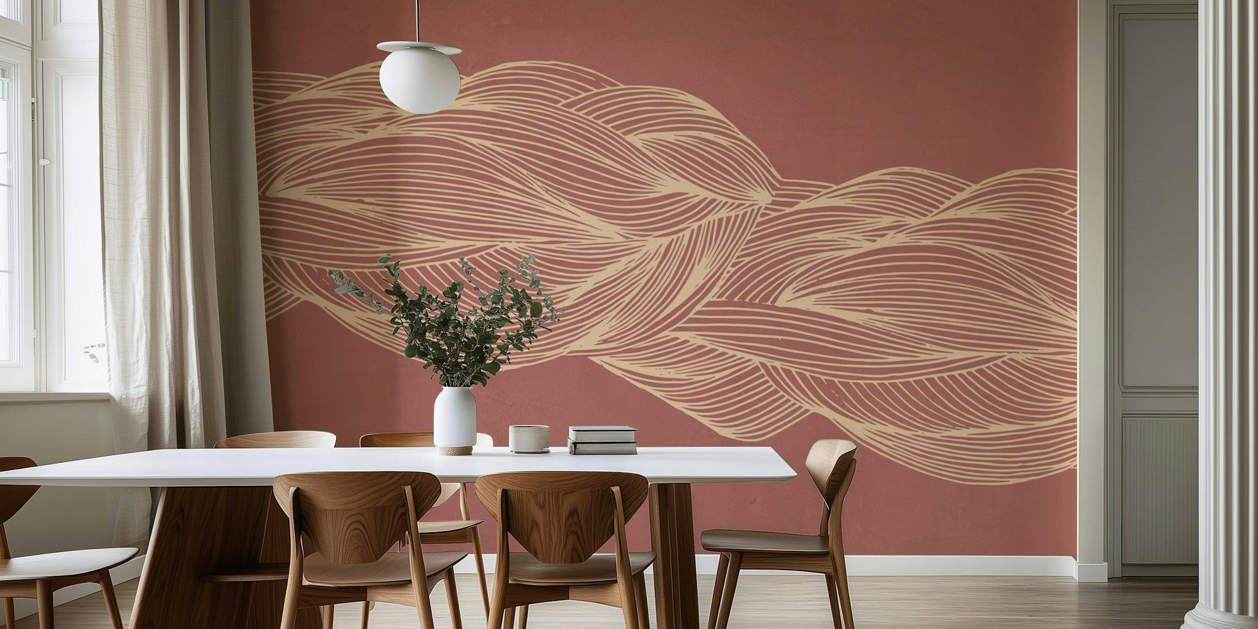 papier peint Interlacing Lines dans une pièce