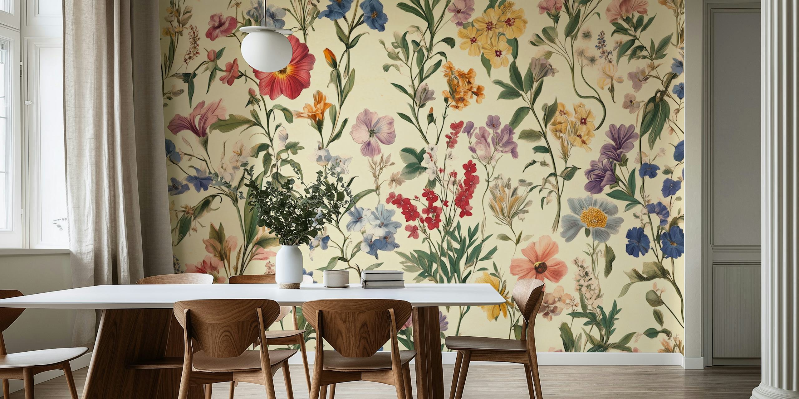 Charming Garden Delight carta da parati floreale nella stanza