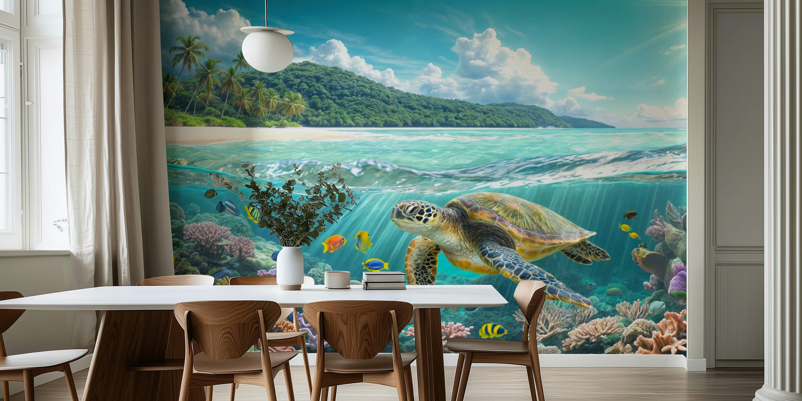 Marine Life Odyssey wallpaper in a room