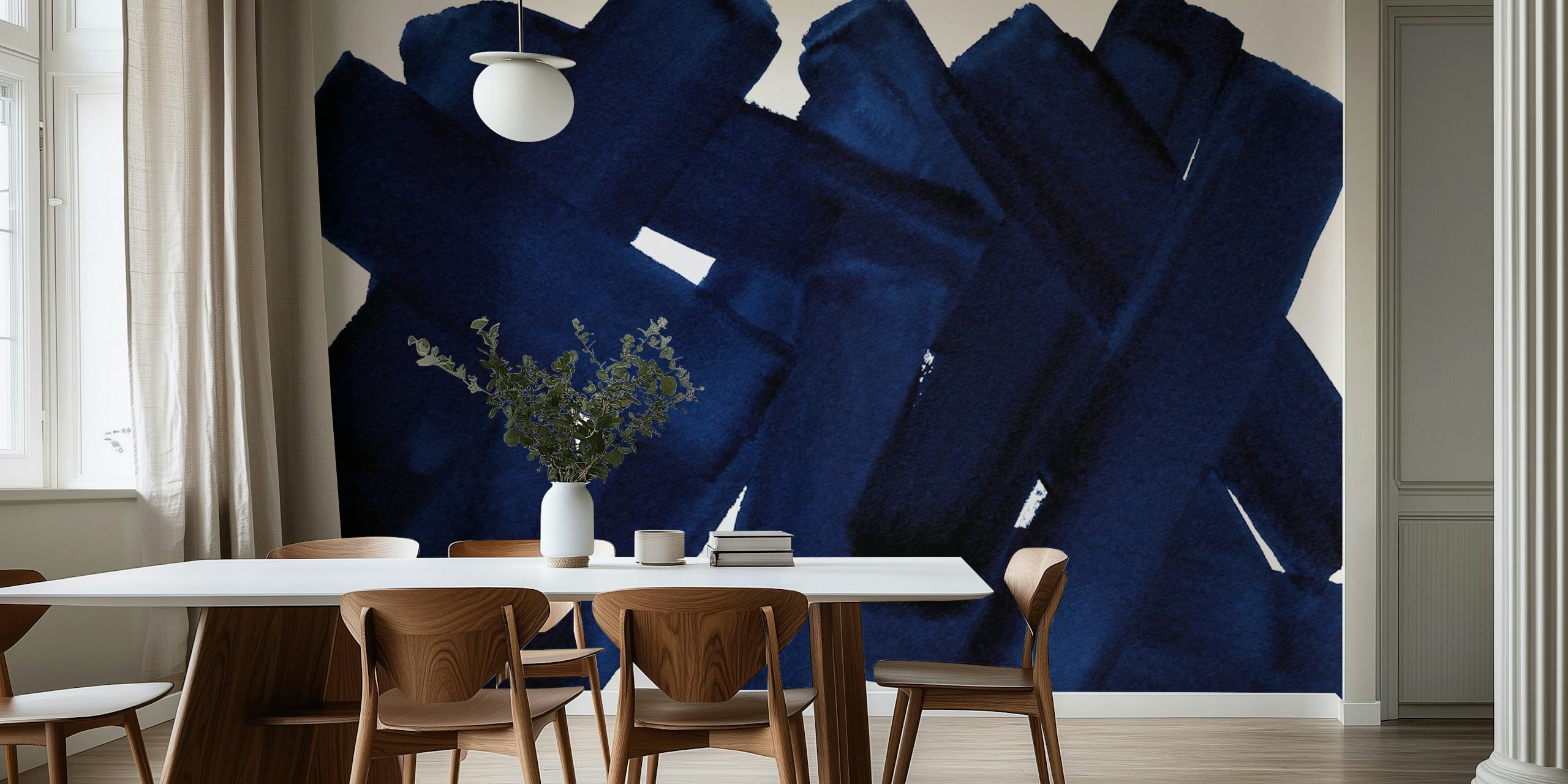 Superwatercolor Dark Blue tapeta v pokoji