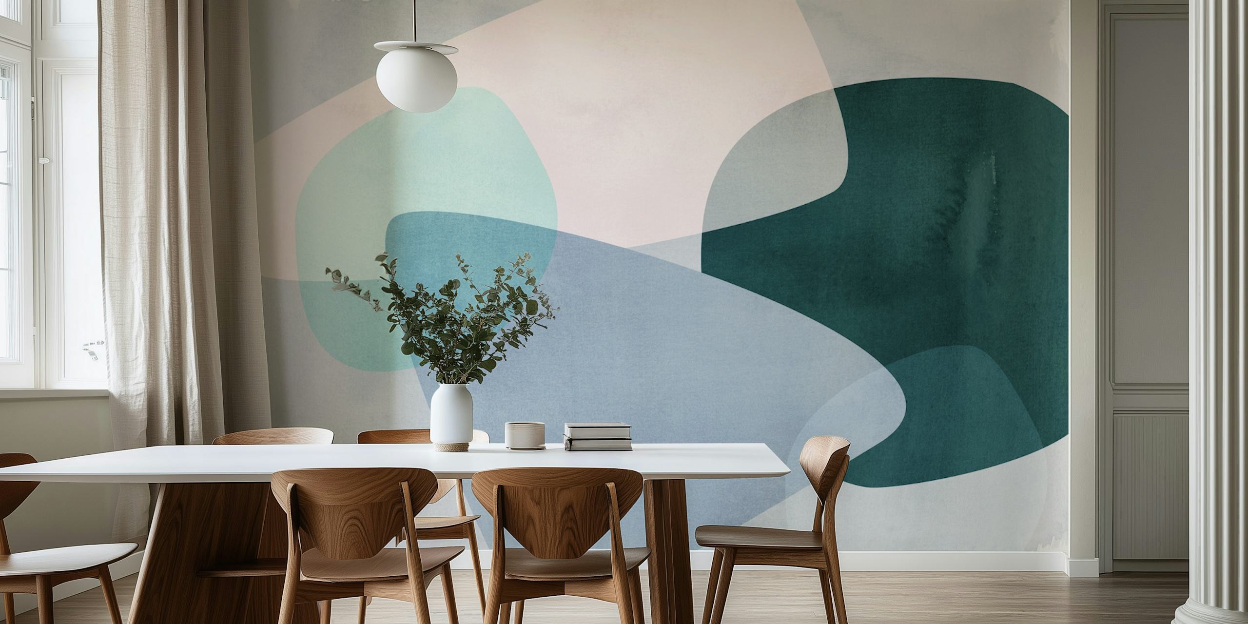 Pastel Abstract Harmony tapet i et rom