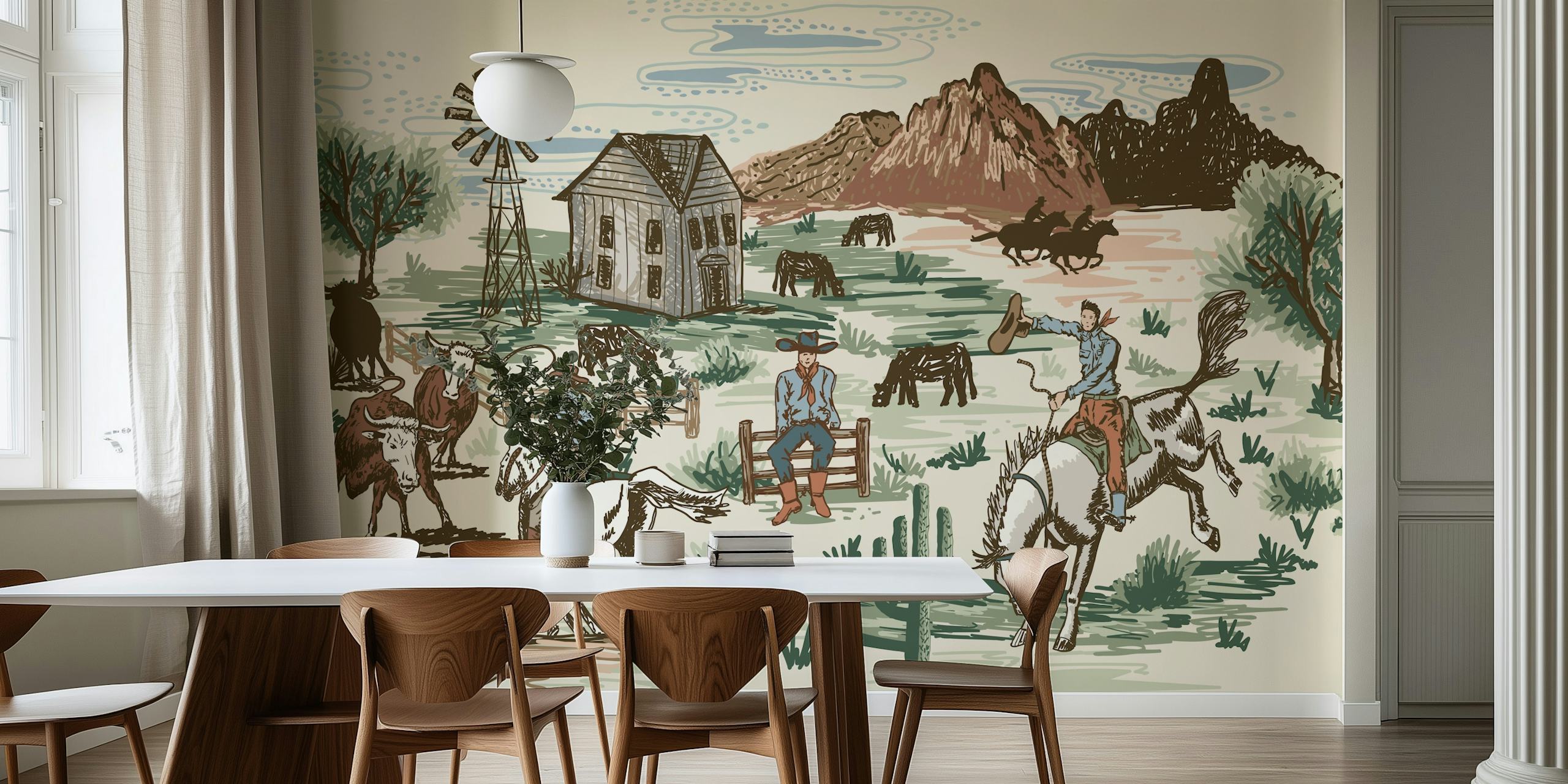Tapeta Cowboy Ranch Adventure u sobi