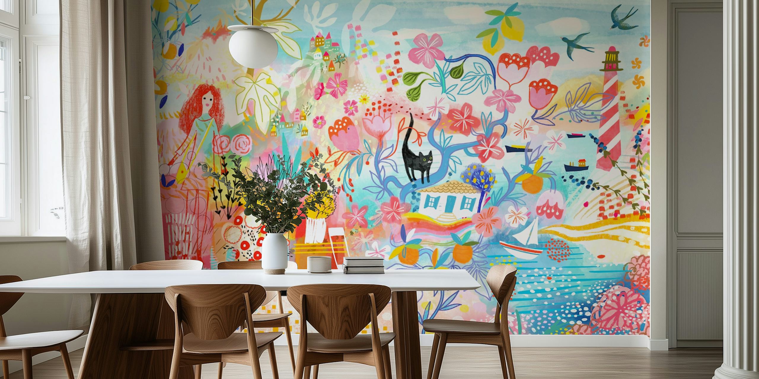 Χρωματιστός σχεδιασμός ταπετσαρίας από sunny vacation in Greece II