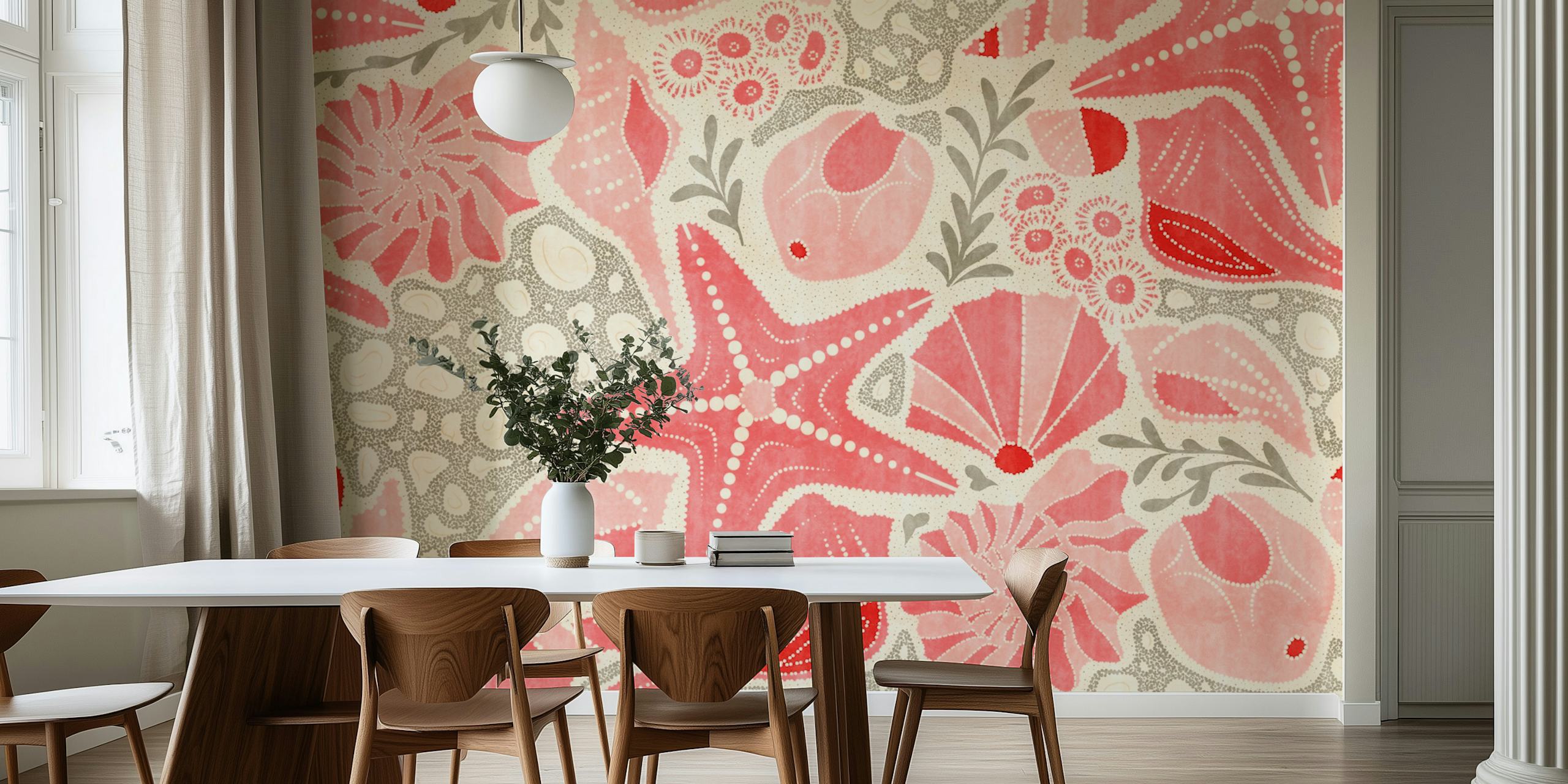 Just Beachy - Pink wallpaper design in a room