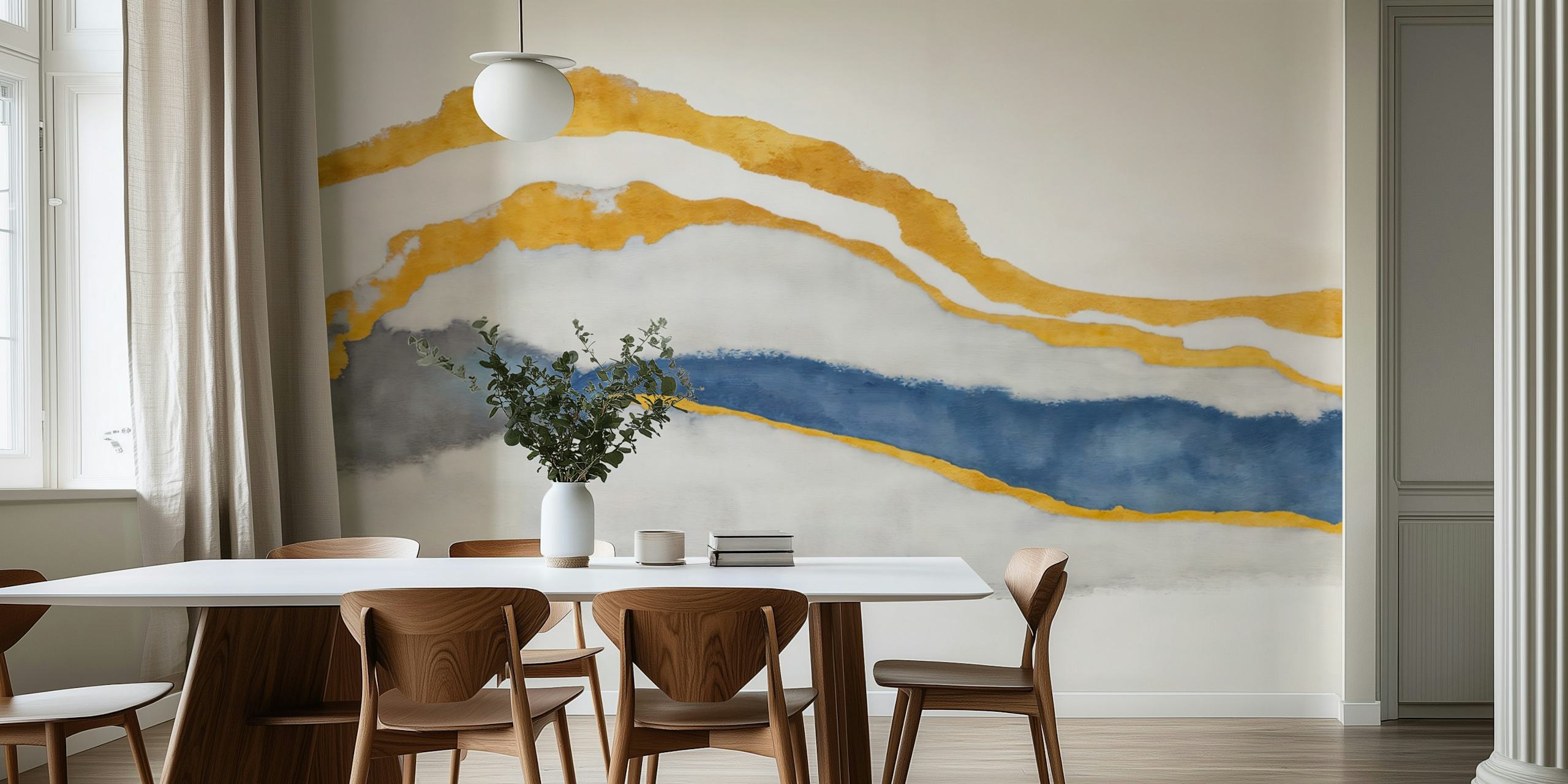 Japan Wave Serenity wallpaper in a room
