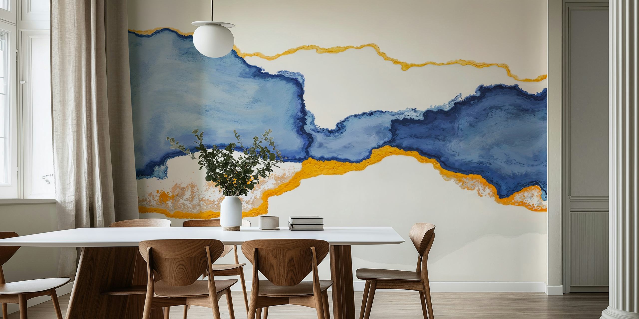 Tapeta Majestic Blue Flow u sobi