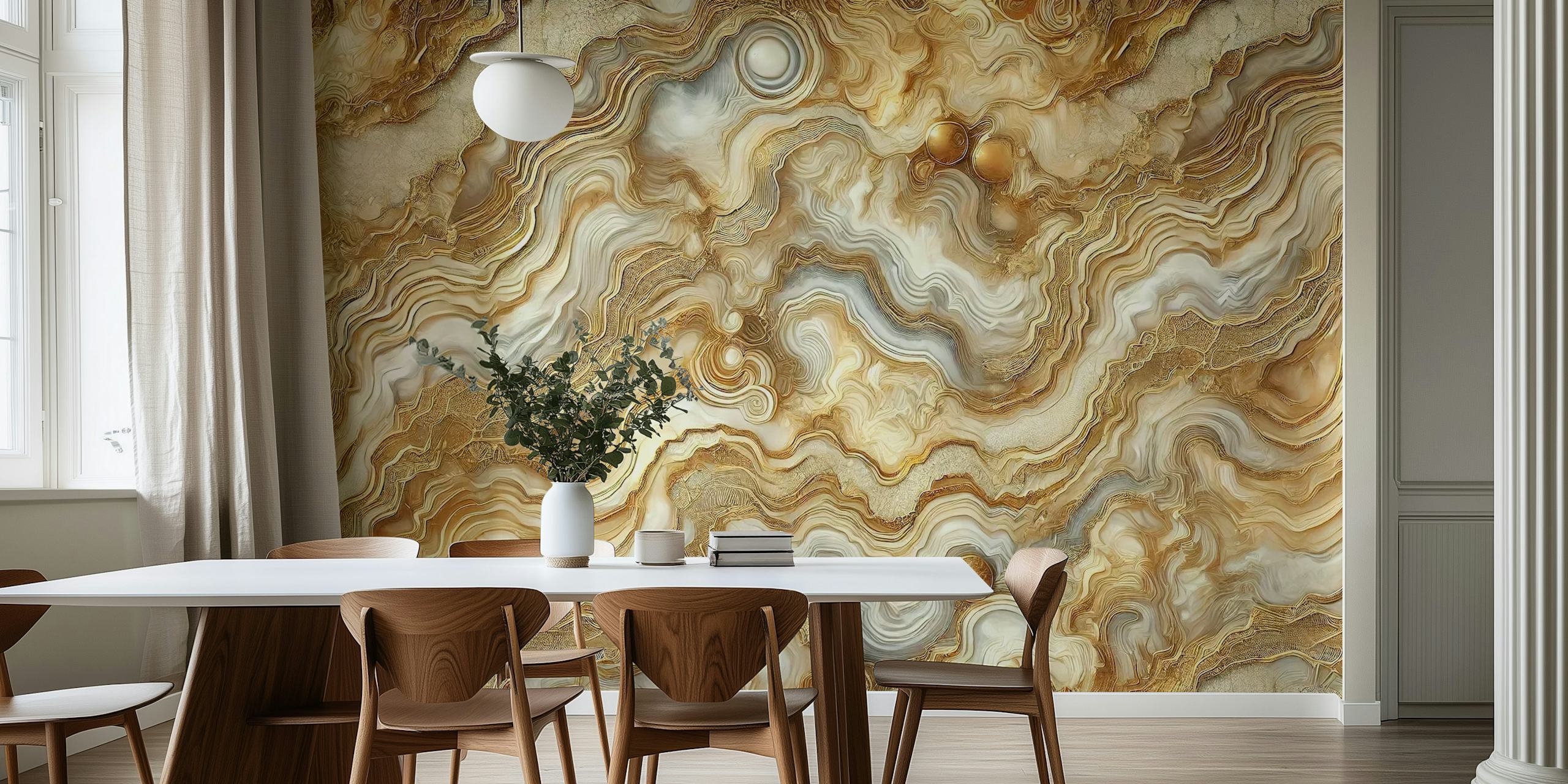 Golden Agate wallpaper design in a room